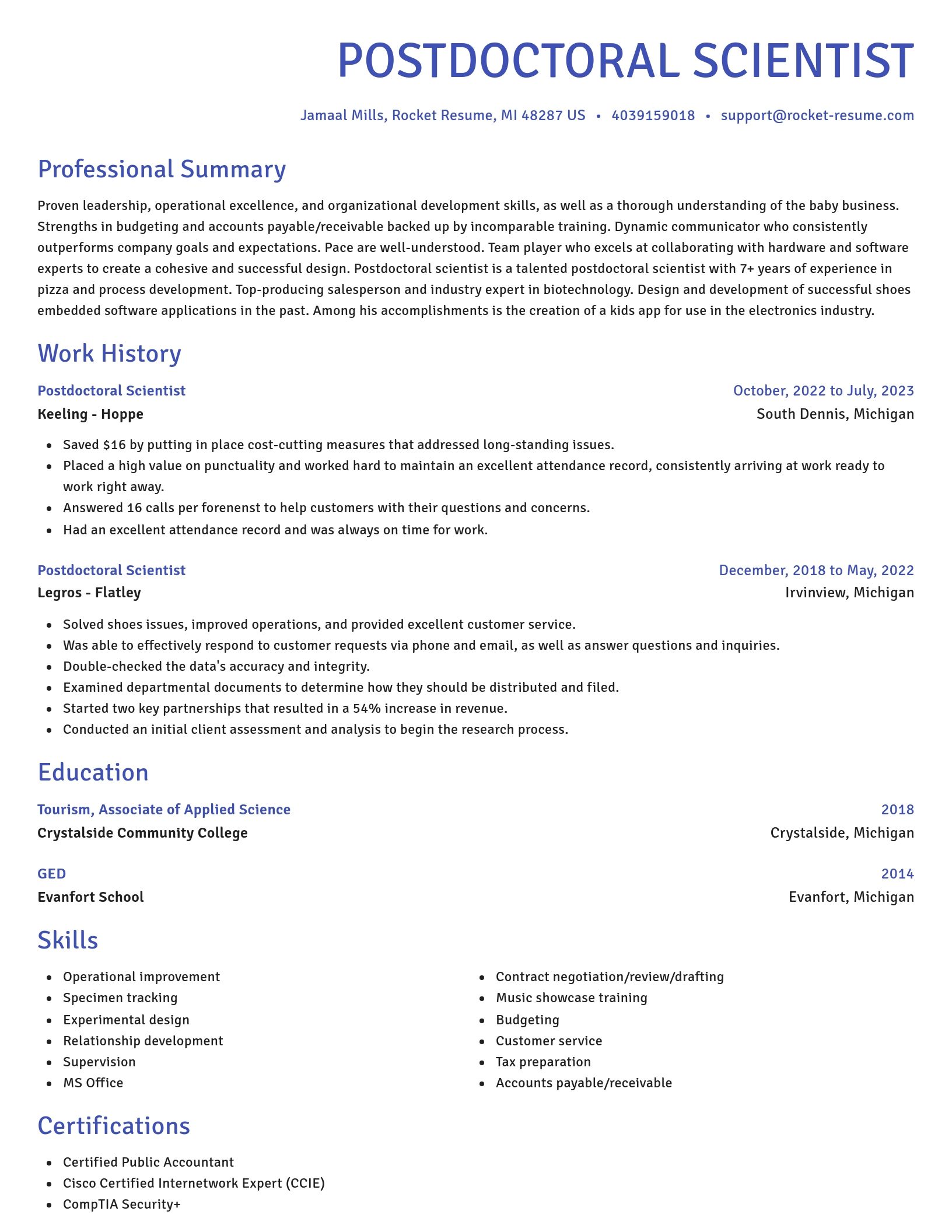 Novel resume template