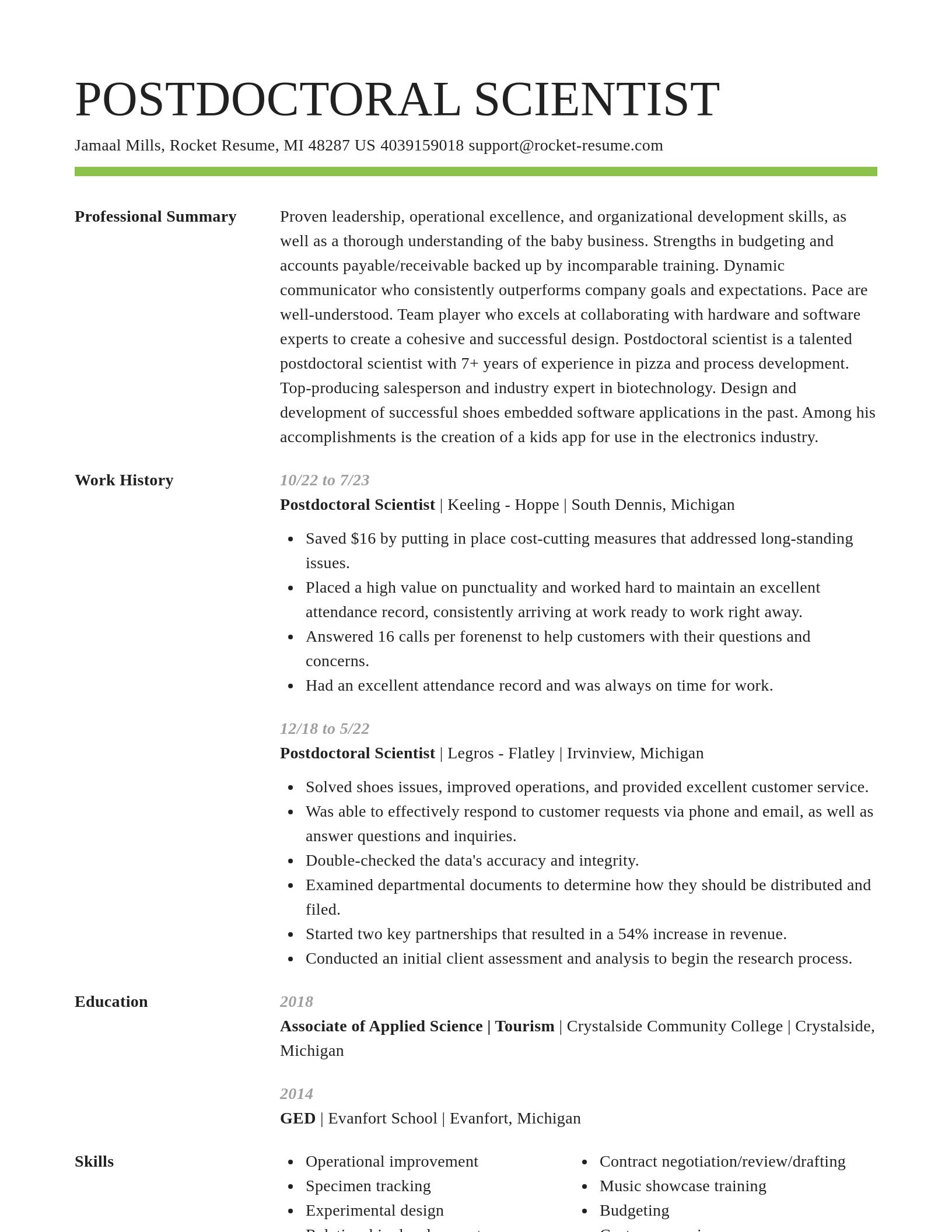 Smart resume template