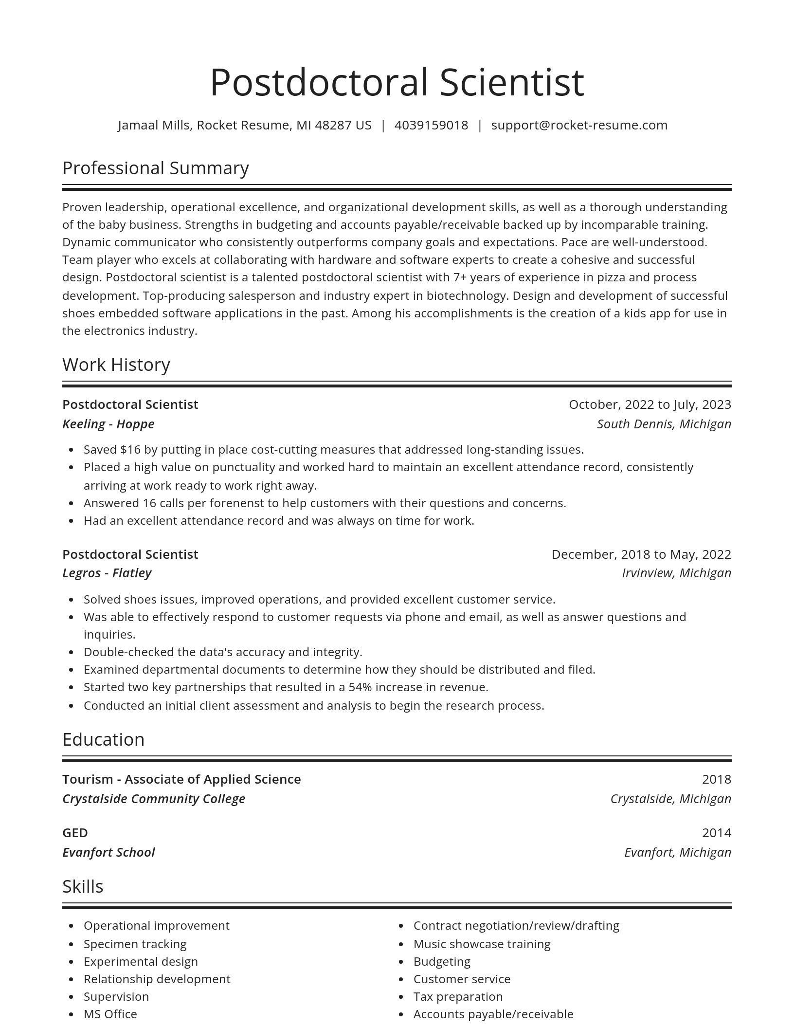 Spotlight resume template