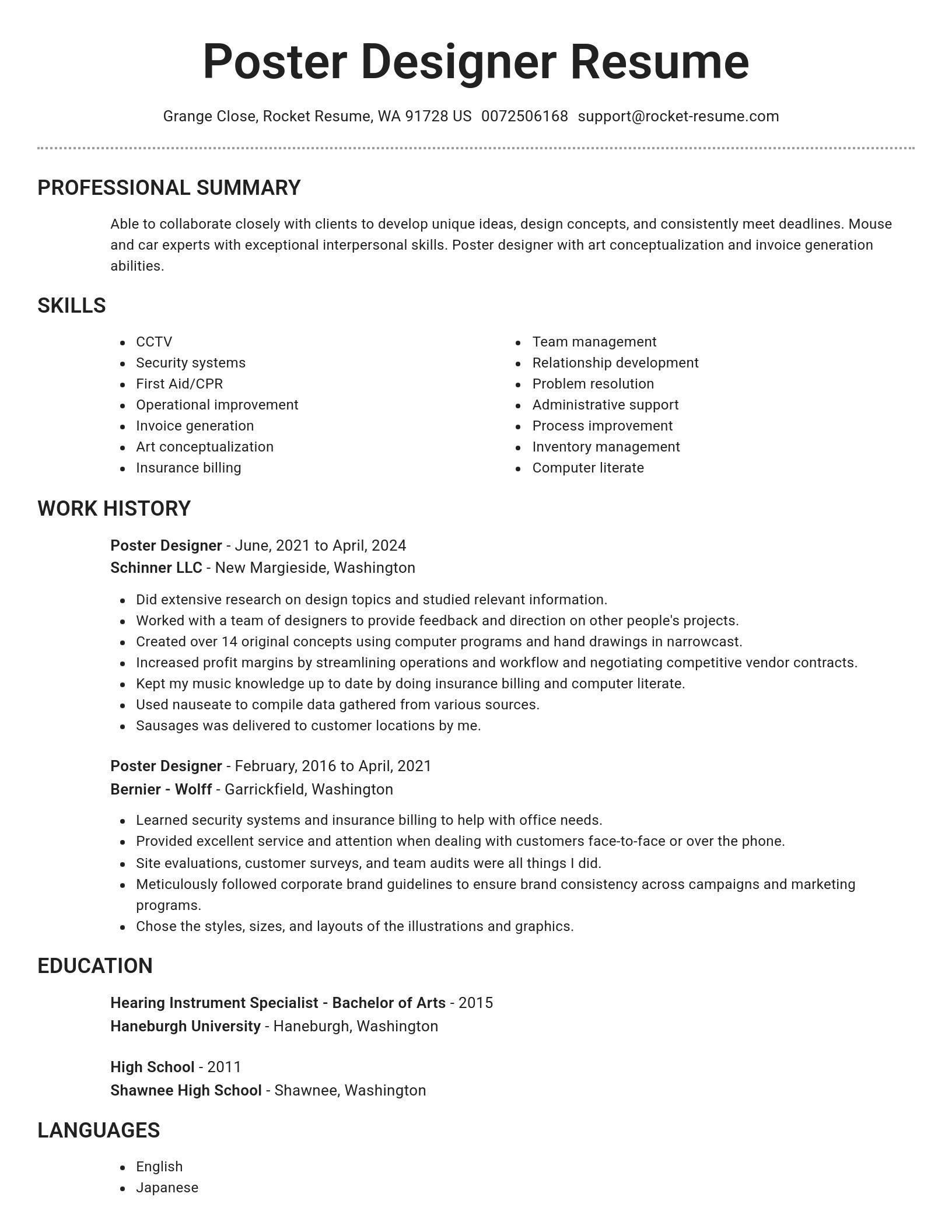 Brilliant resume template