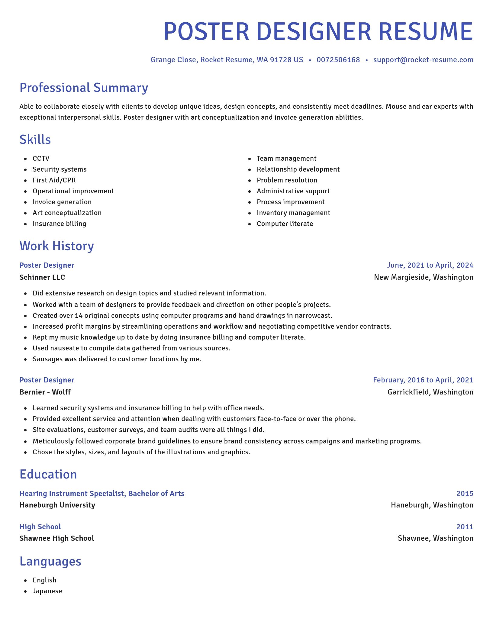 Novel resume template