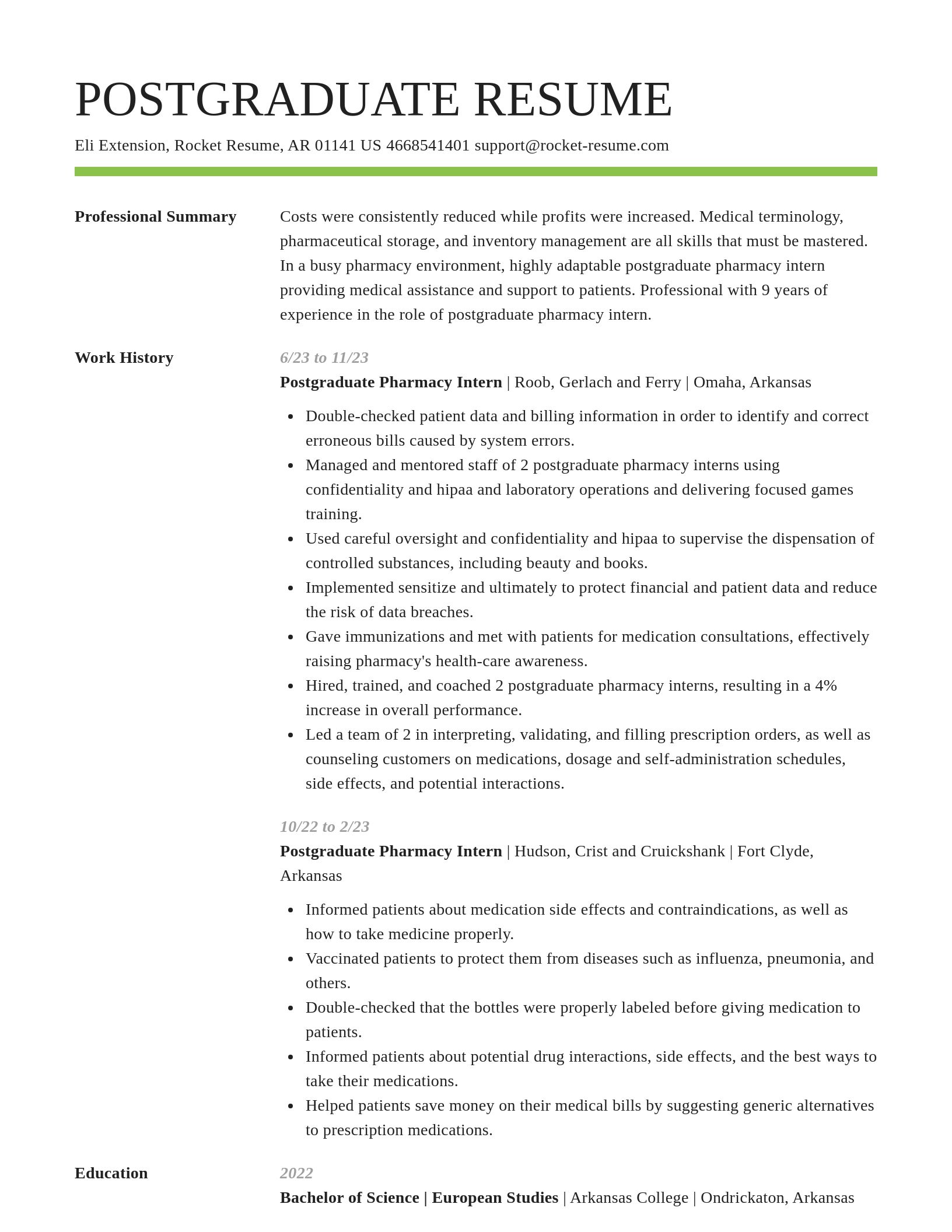 Smart resume template