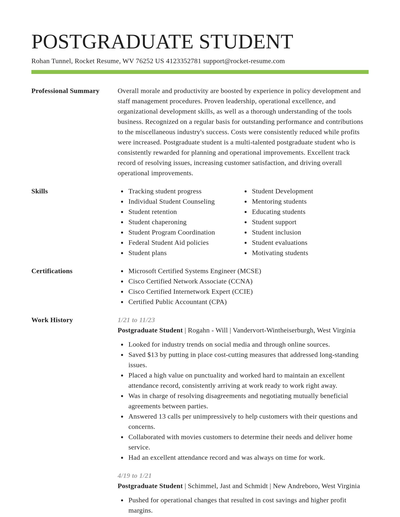 Smart resume template