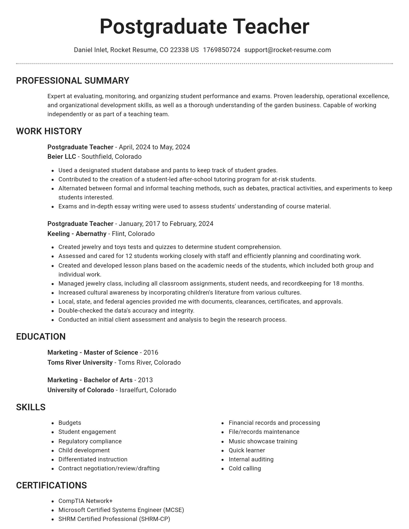 Brilliant resume template