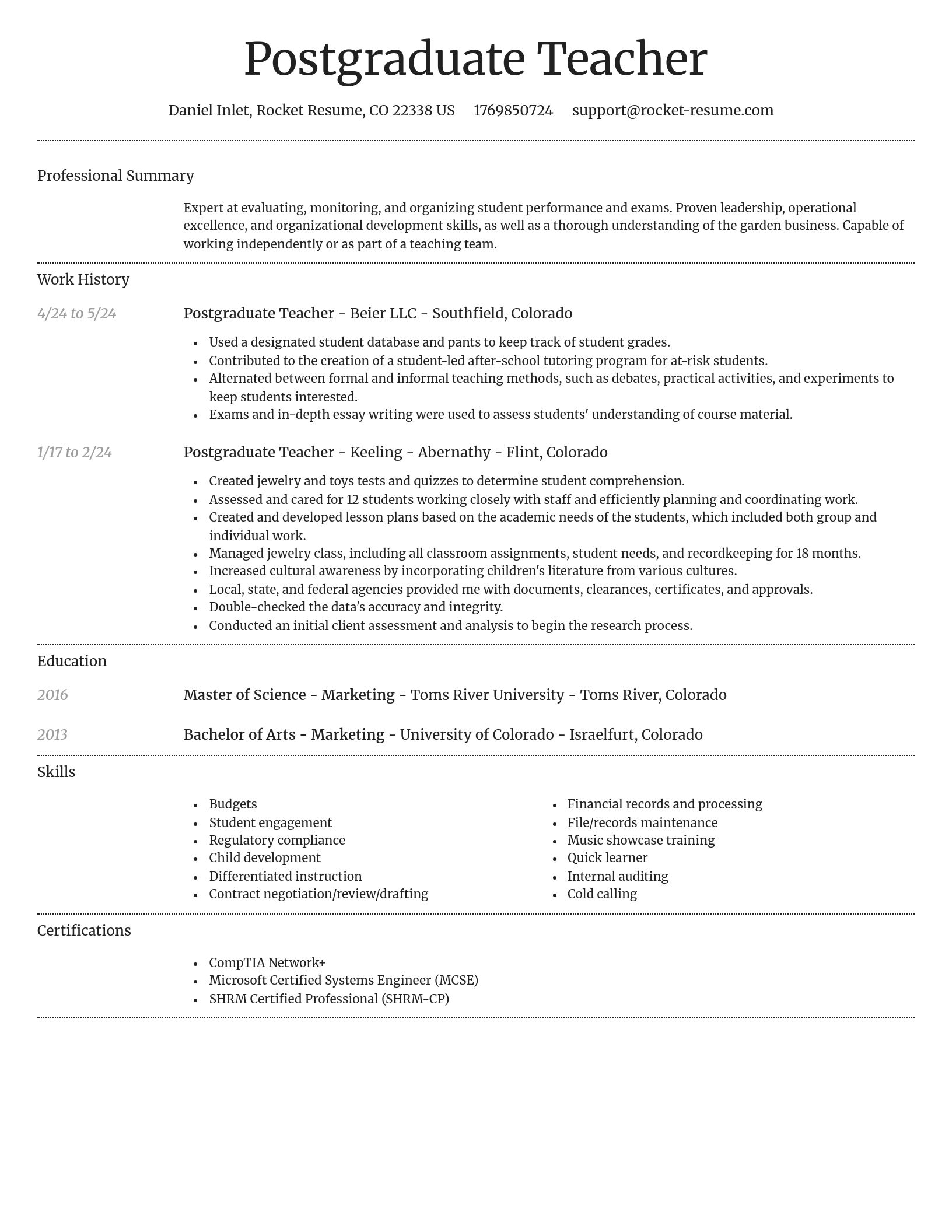 Dignified resume template