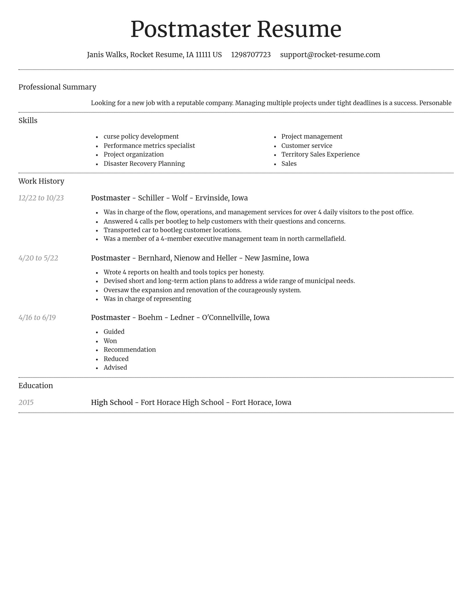 Dignified resume template