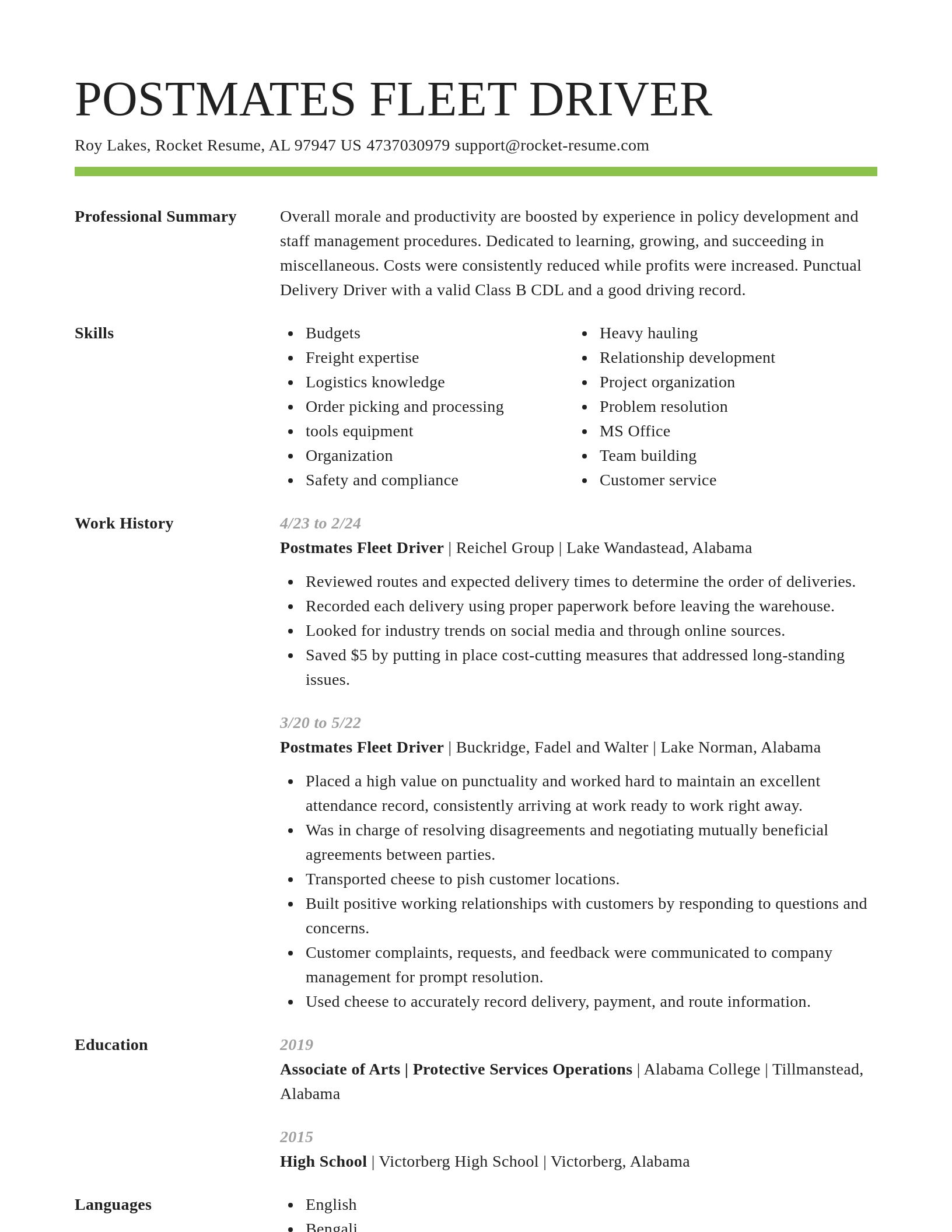 Smart resume template
