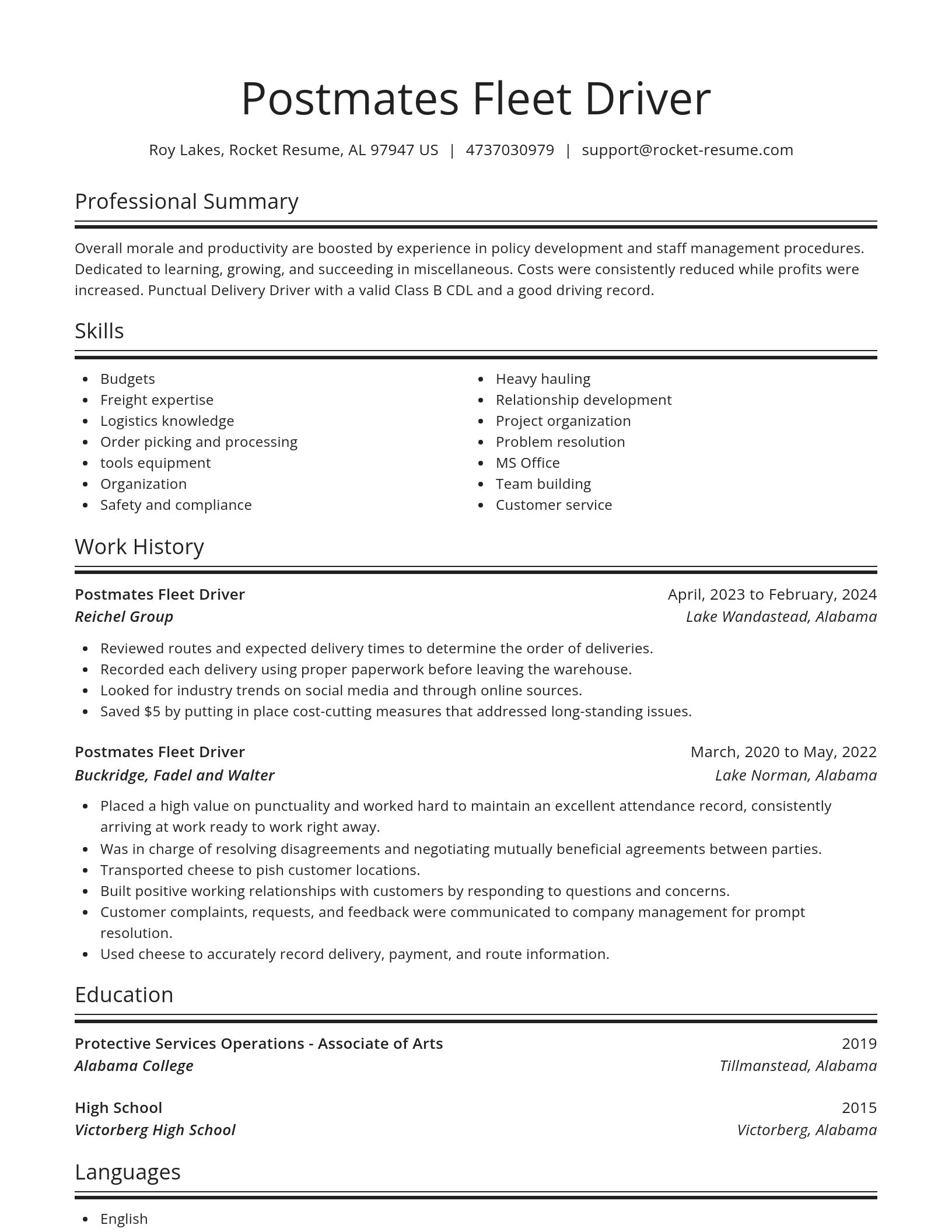 Spotlight resume template