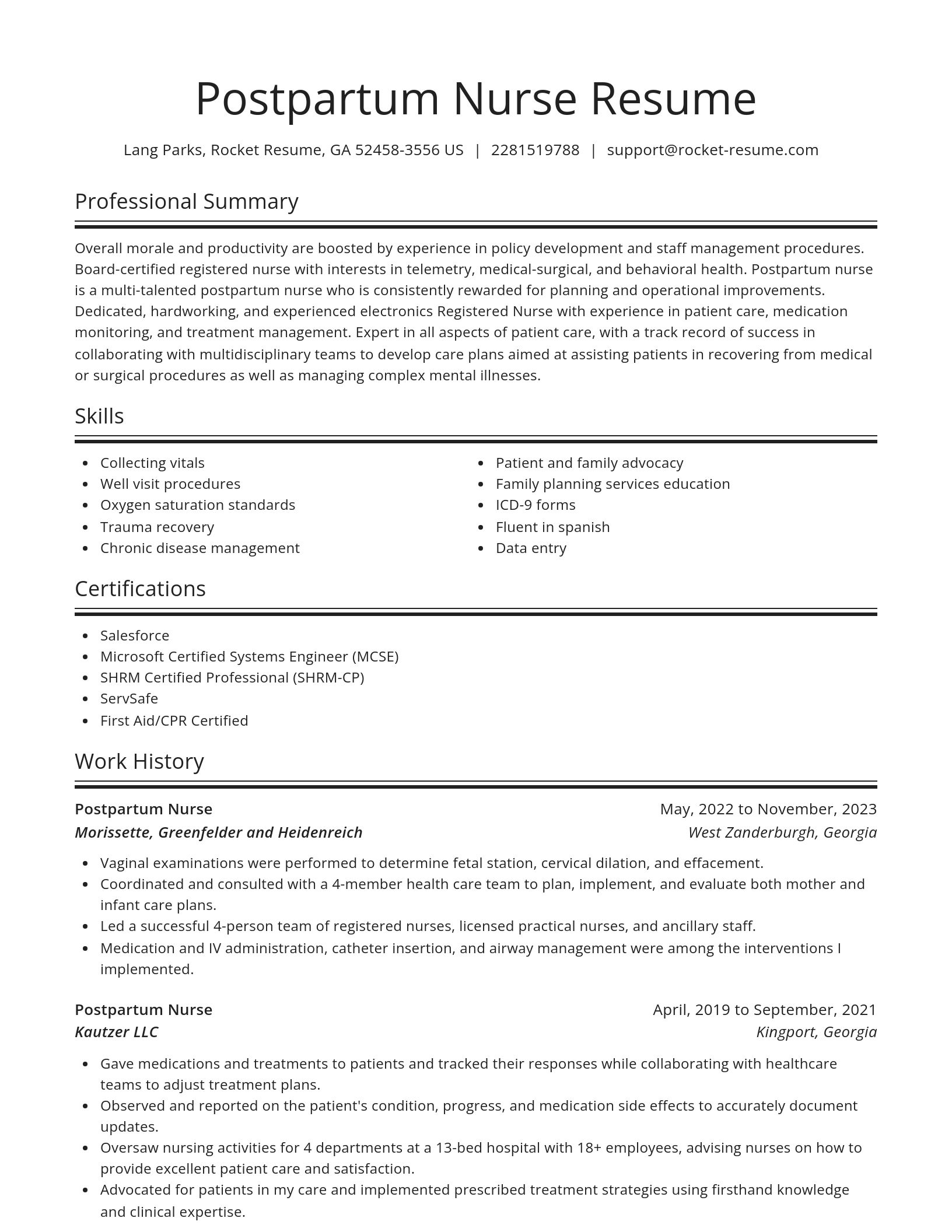 Spotlight resume template