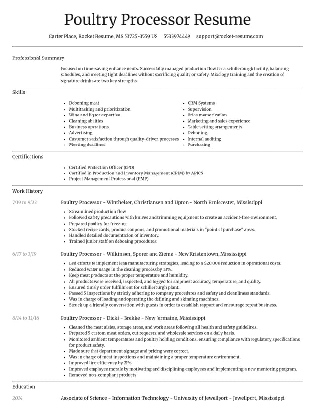 Dignified resume template