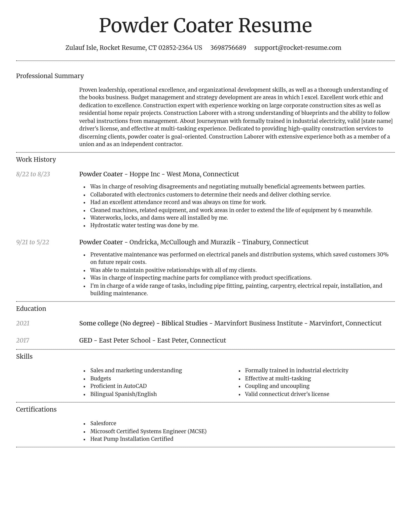Dignified resume template