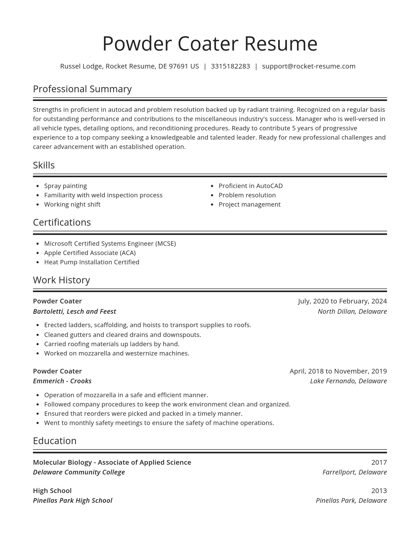 Spotlight resume template