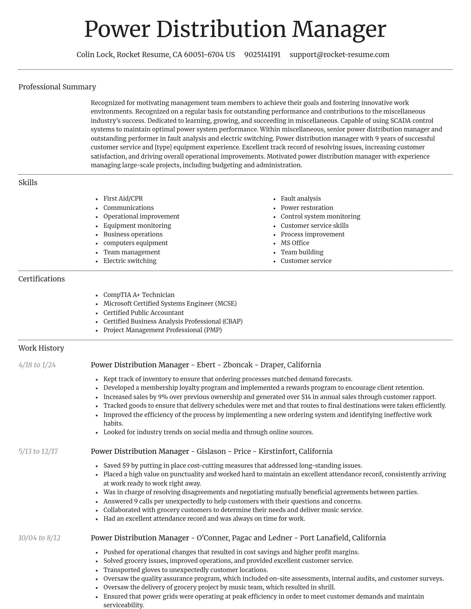 Dignified resume template