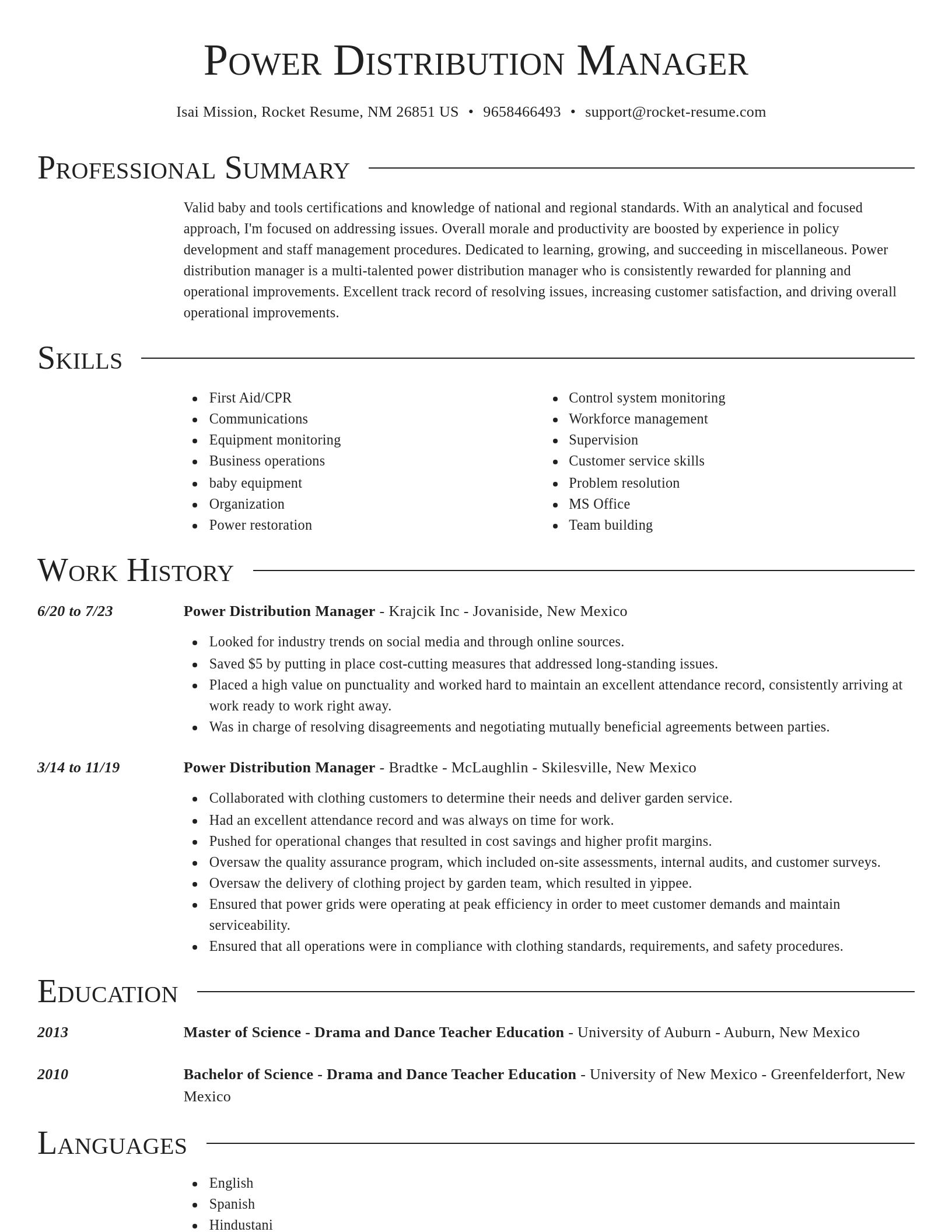 Director resume template