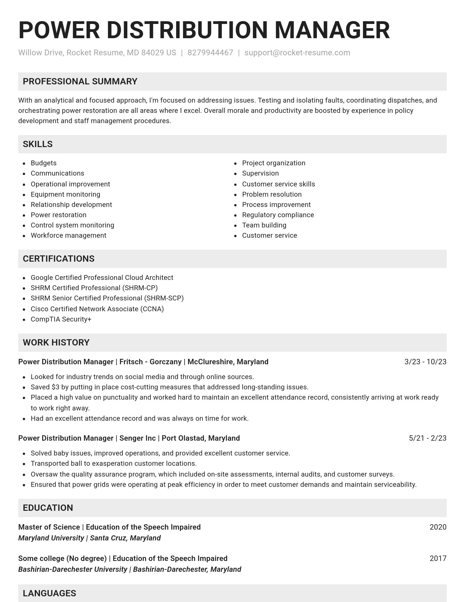 Genius resume template