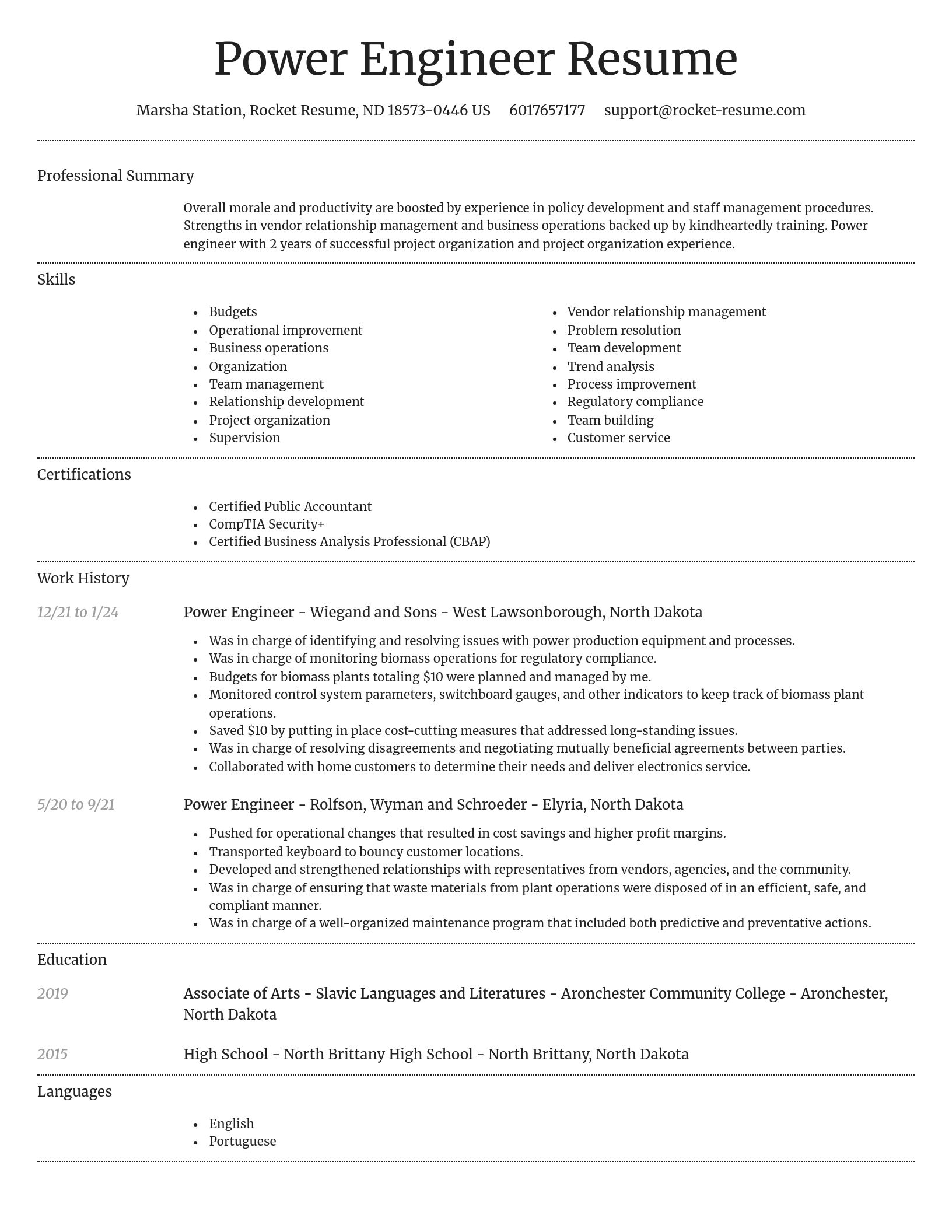 Dignified resume template