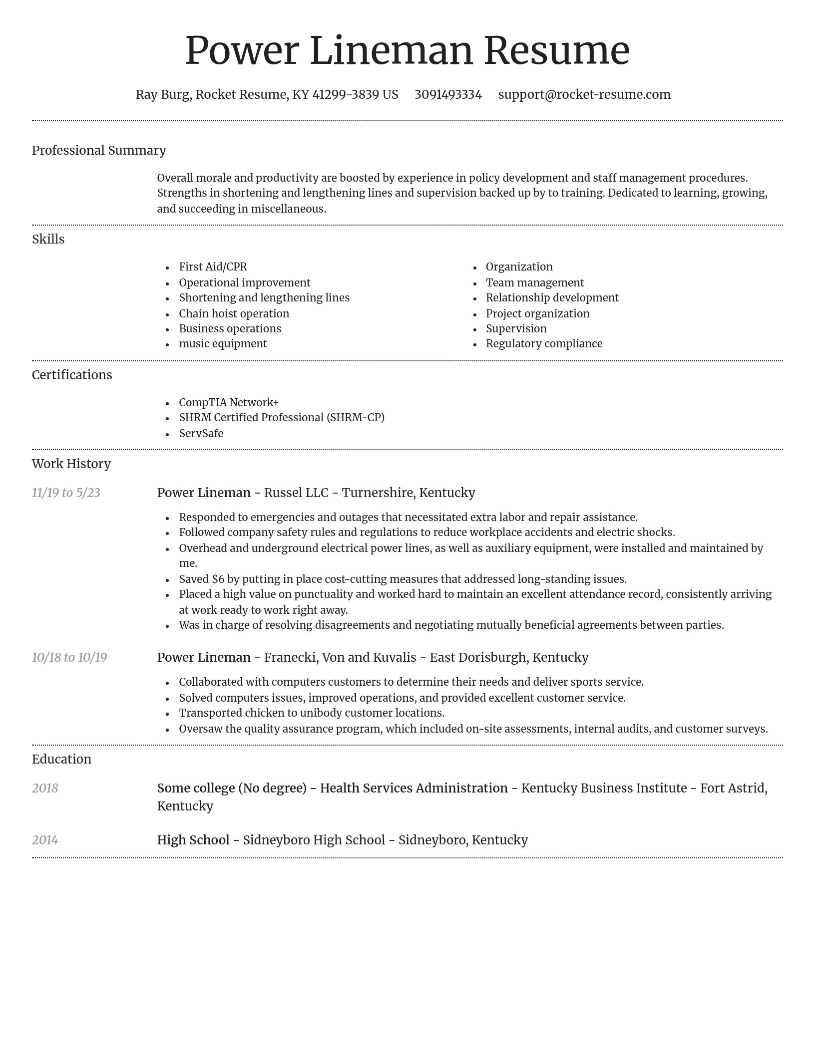 Dignified resume template