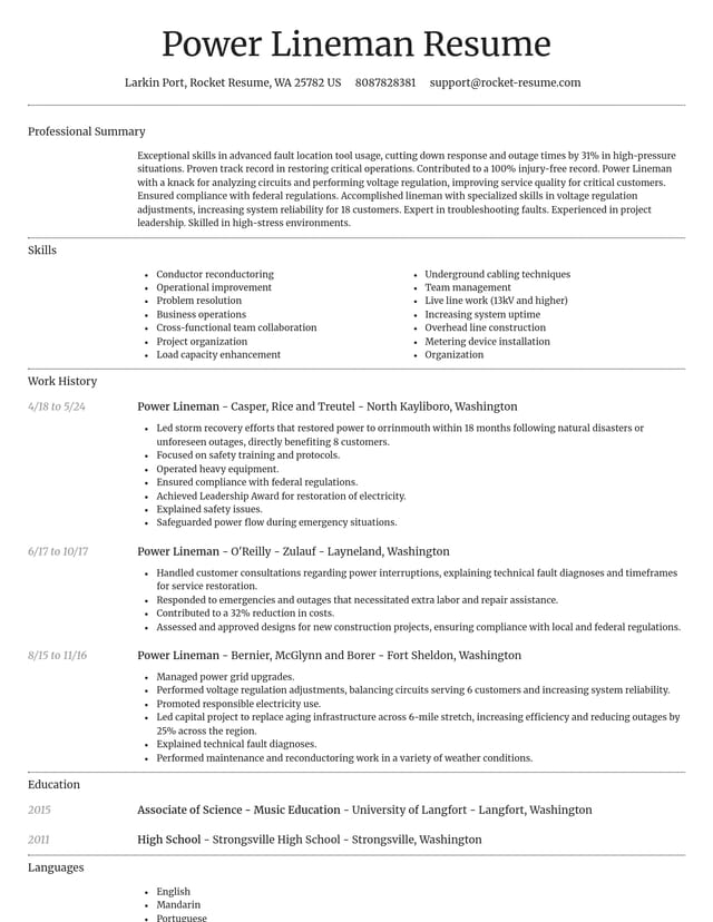 Dignified resume template