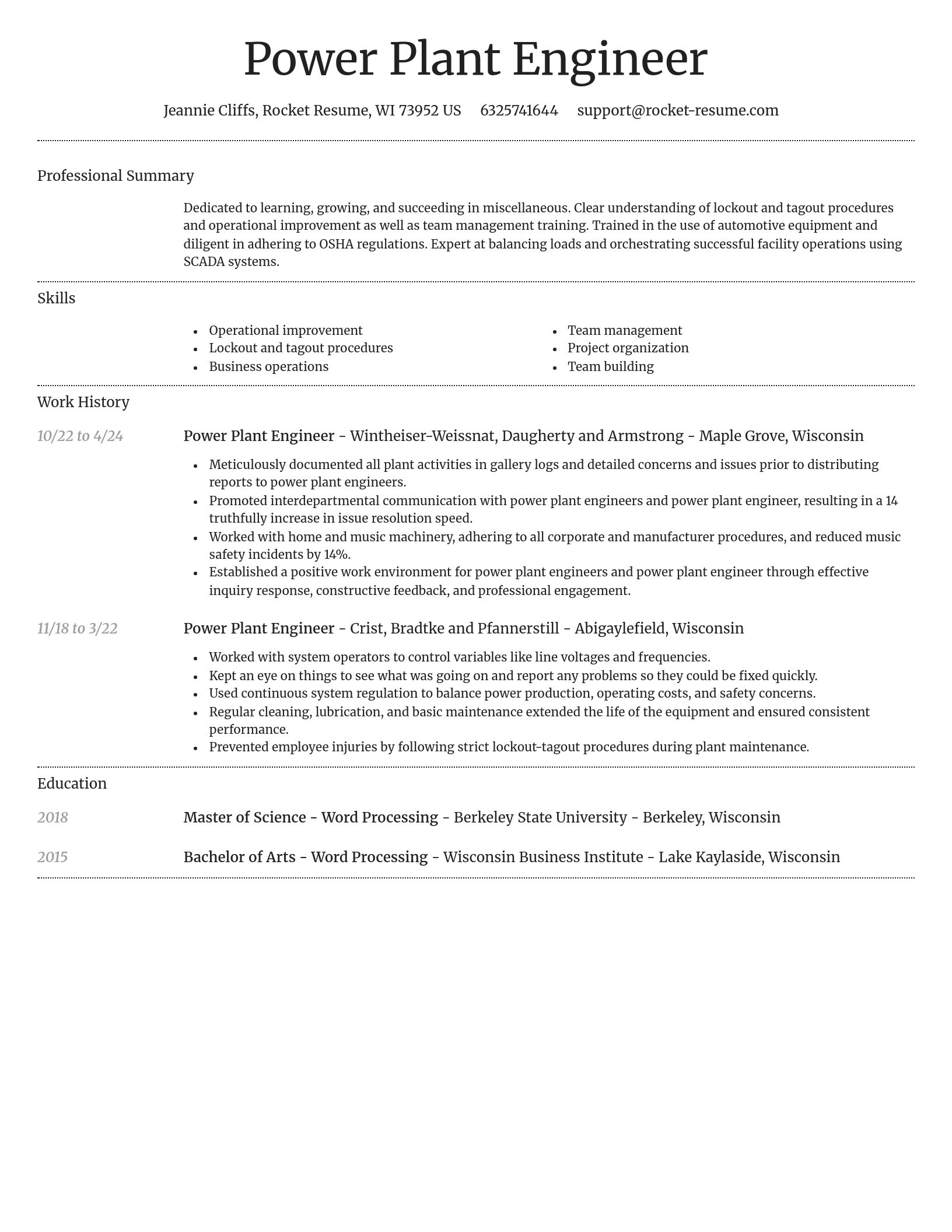 Dignified resume template