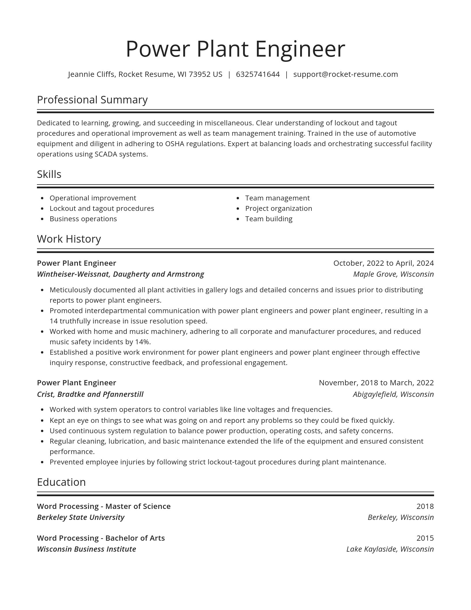 Spotlight resume template