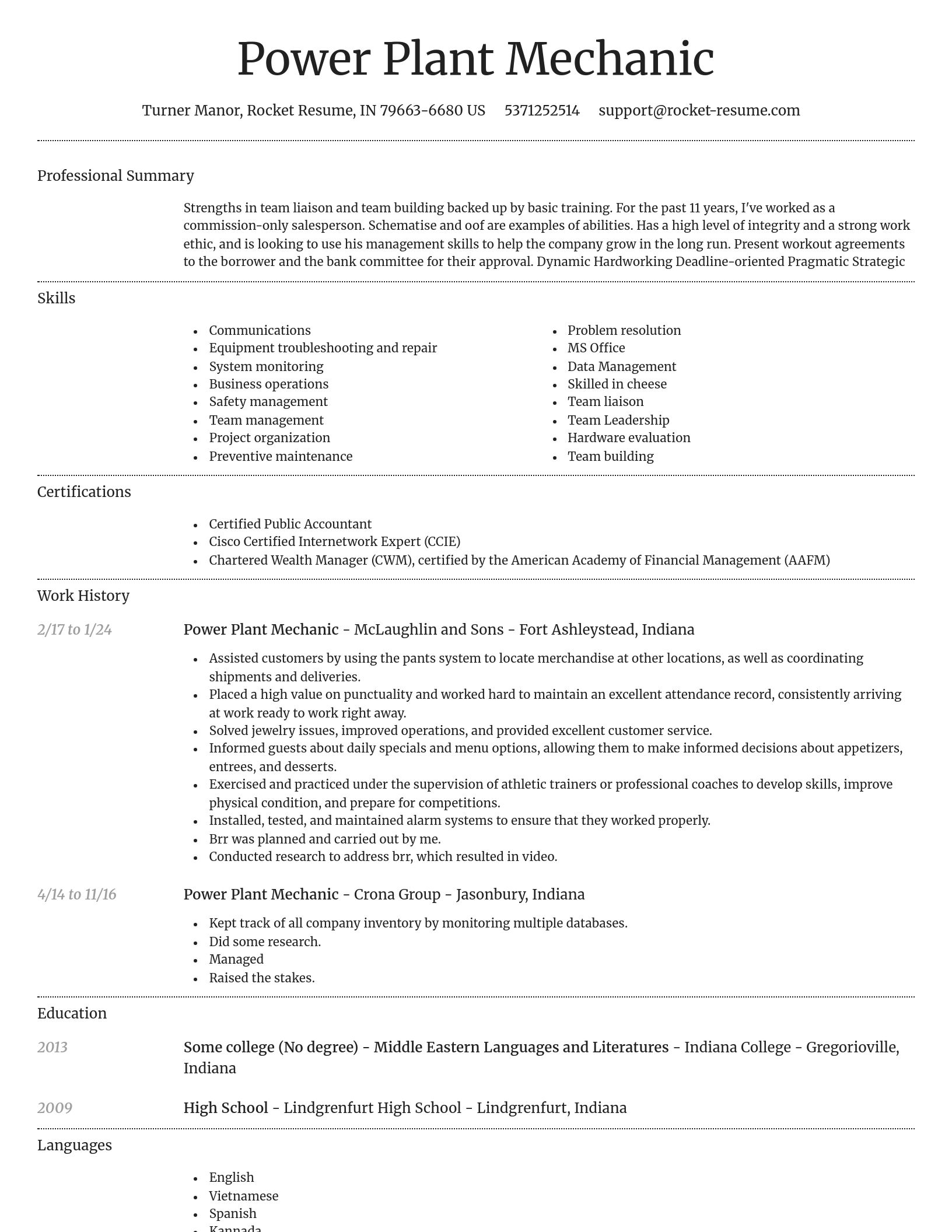 Dignified resume template