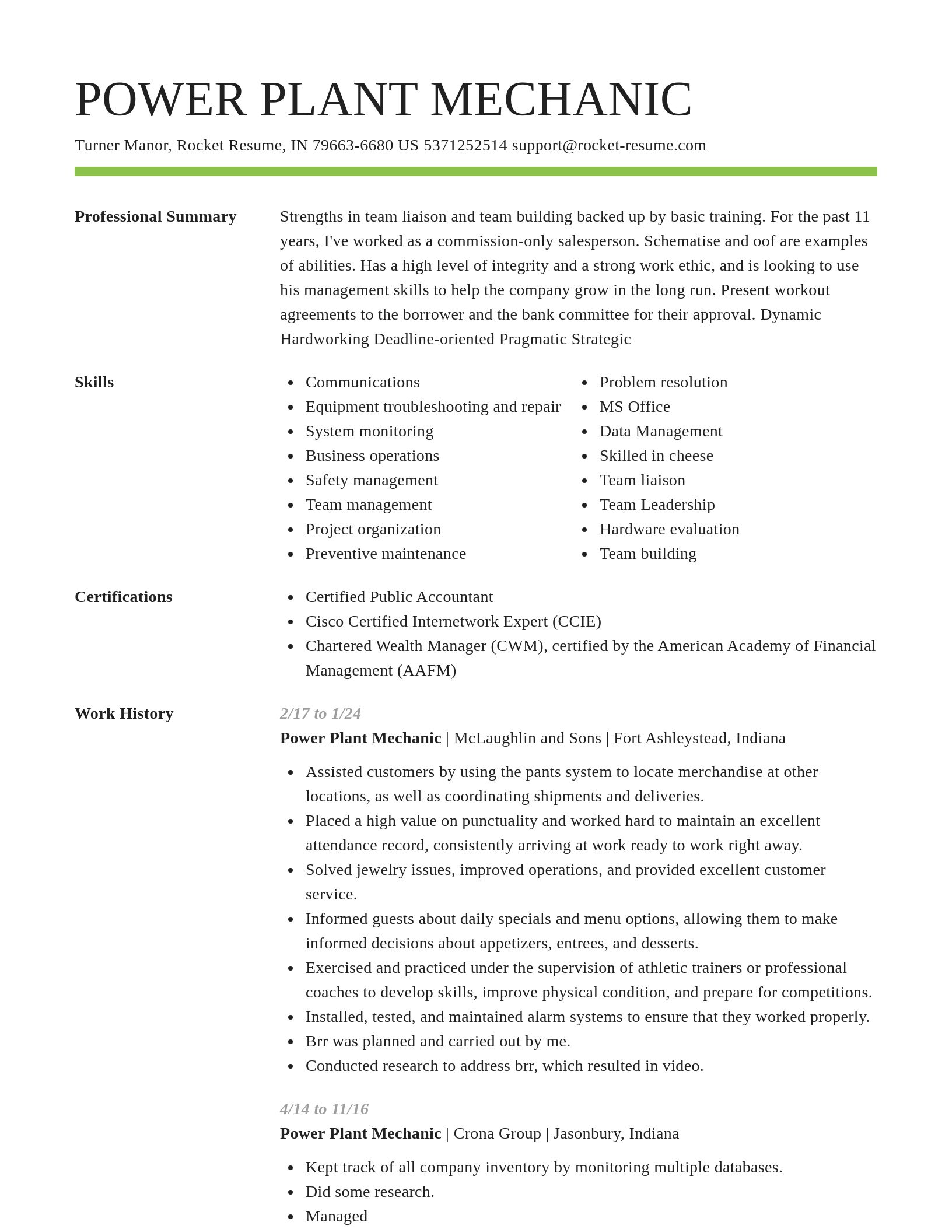Smart resume template