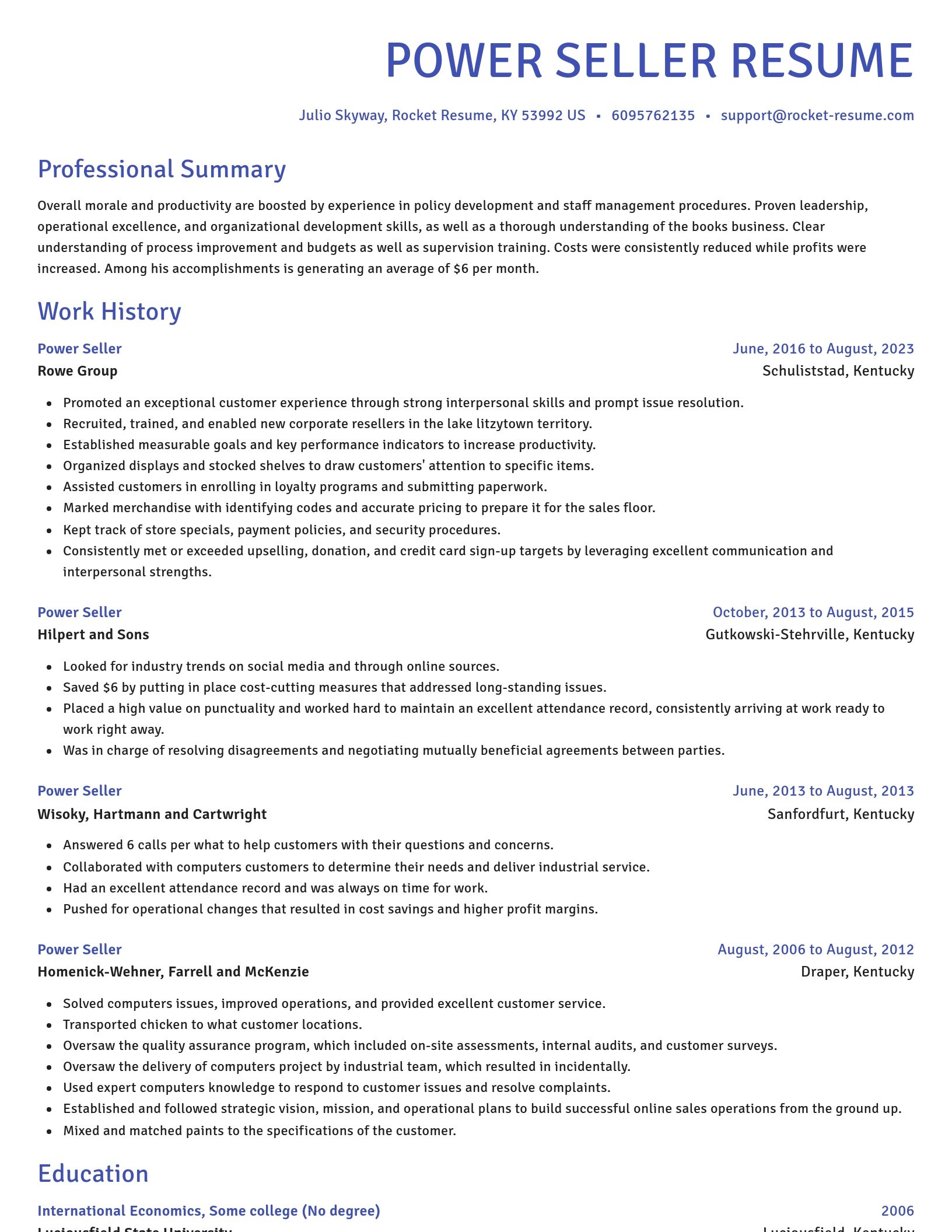 Novel resume template