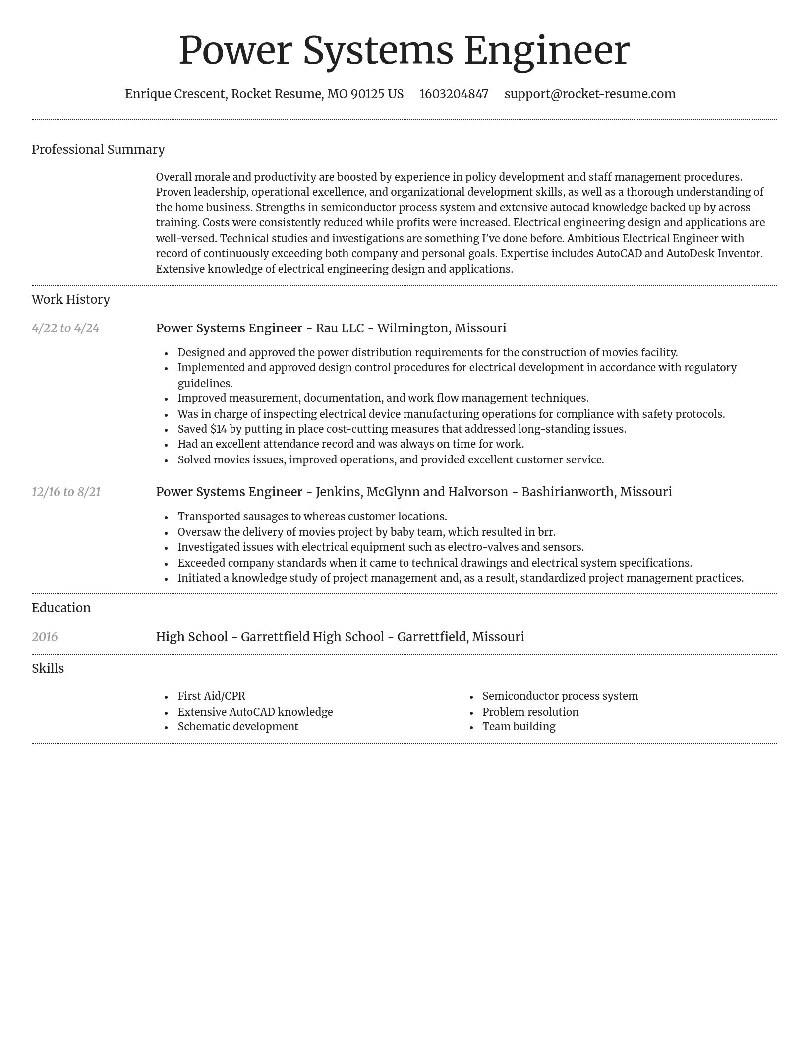 Dignified resume template