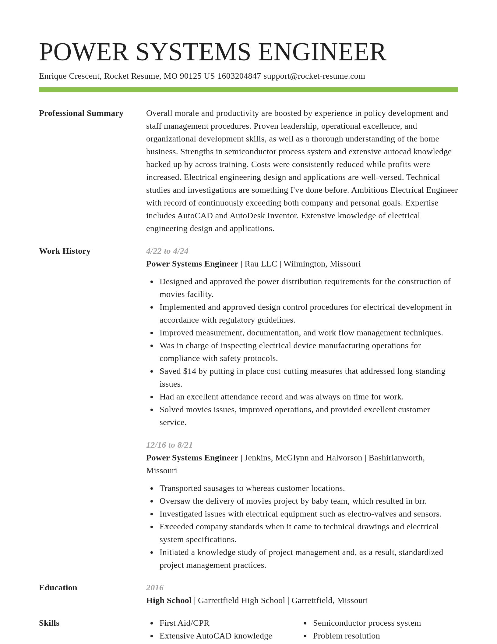 Smart resume template