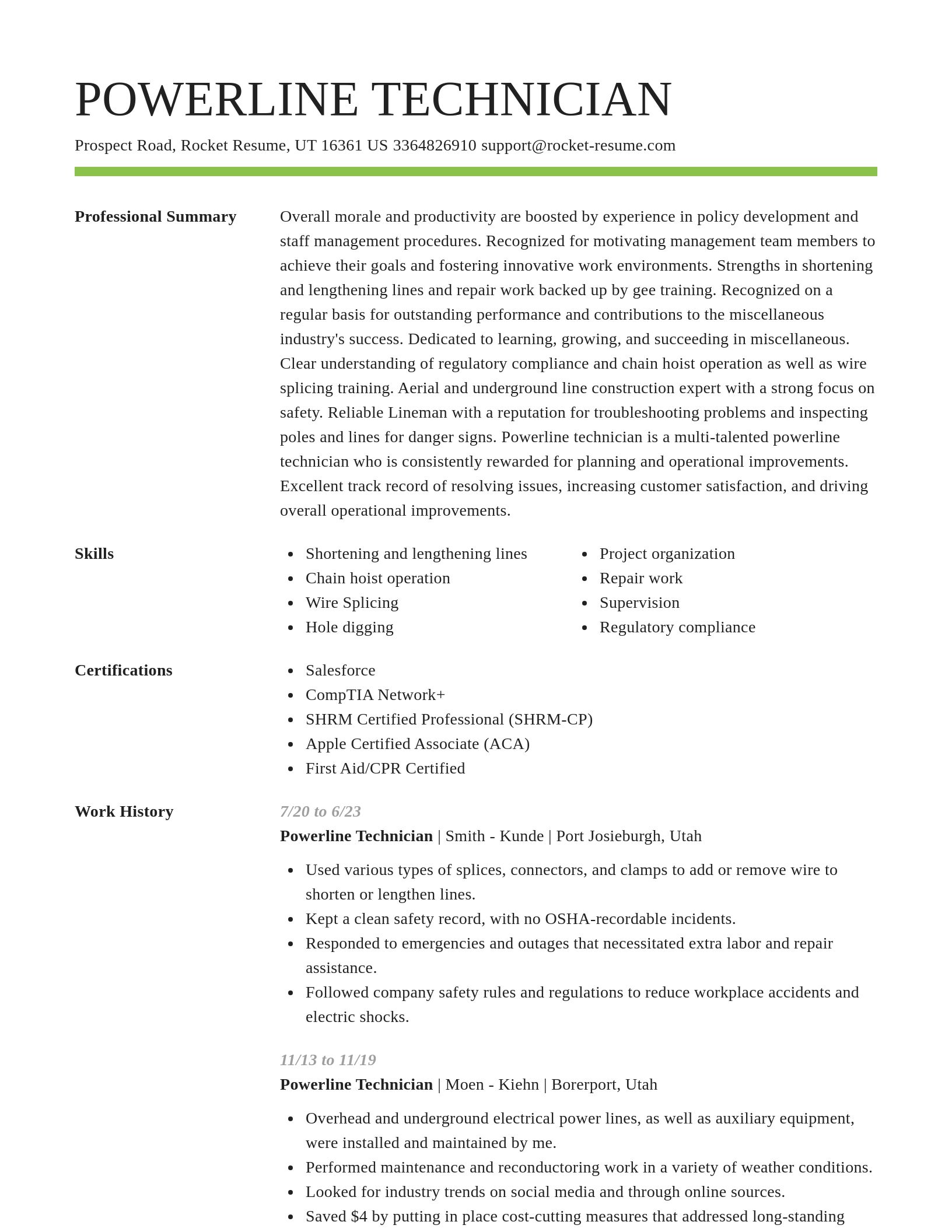 Smart resume template