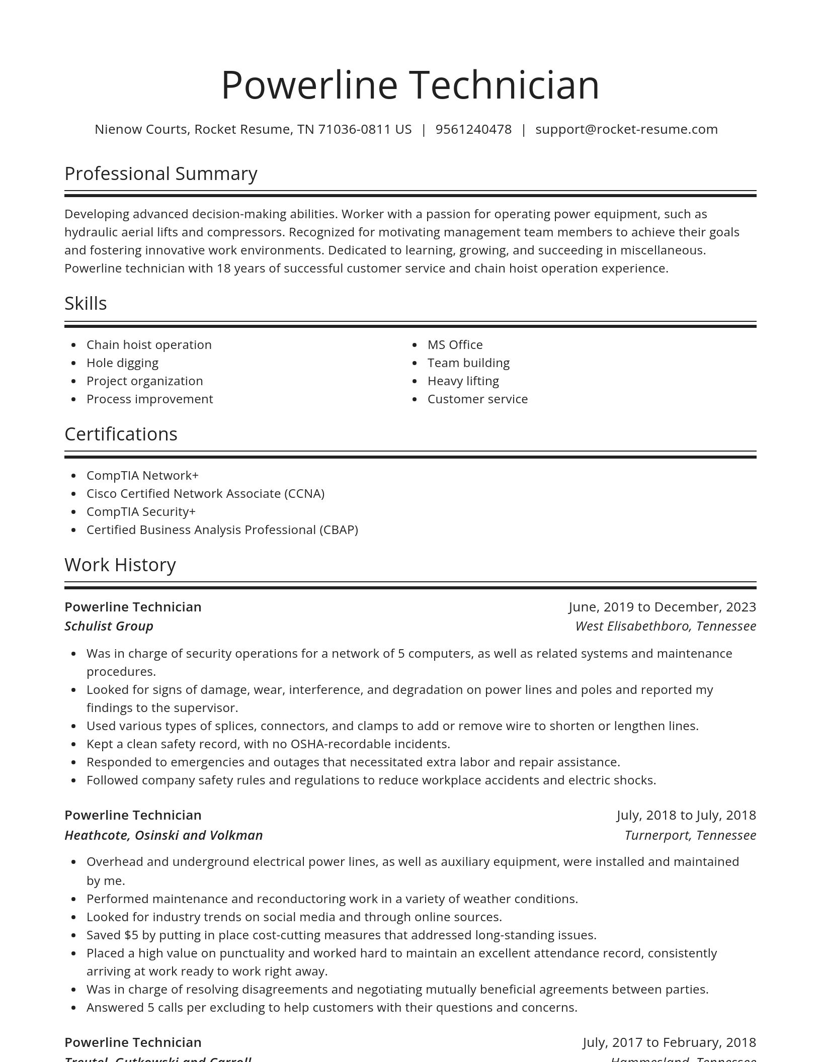 Spotlight resume template