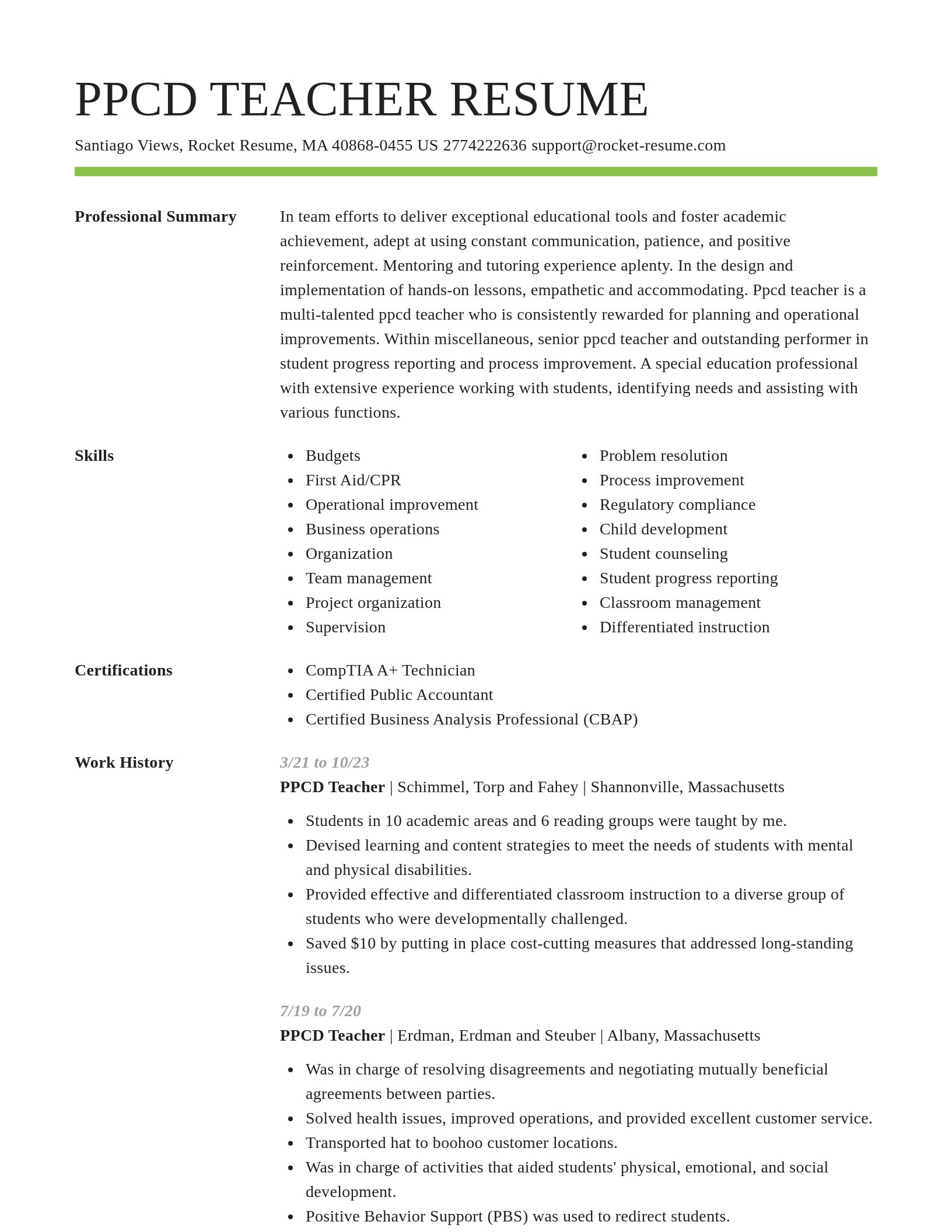 Smart resume template