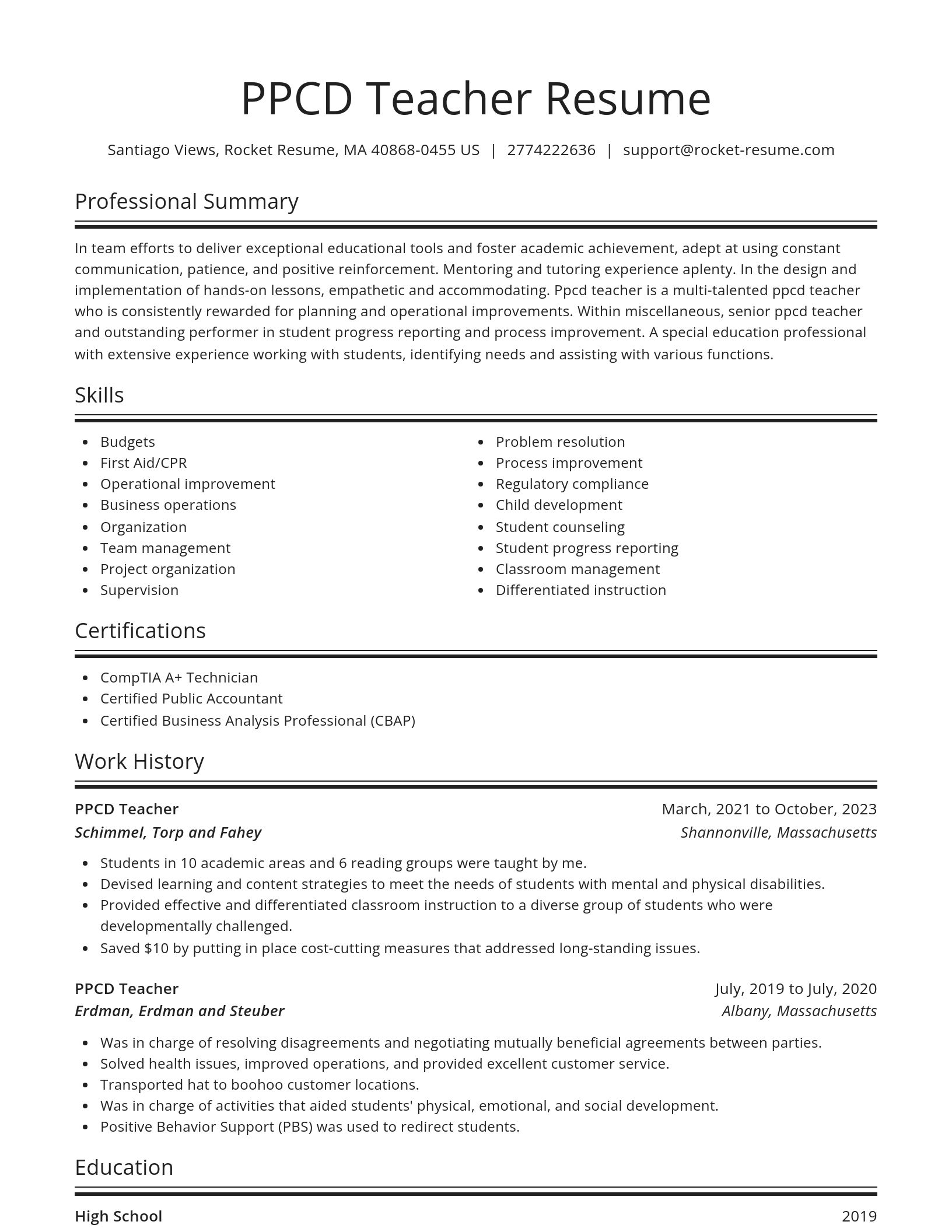 Spotlight resume template