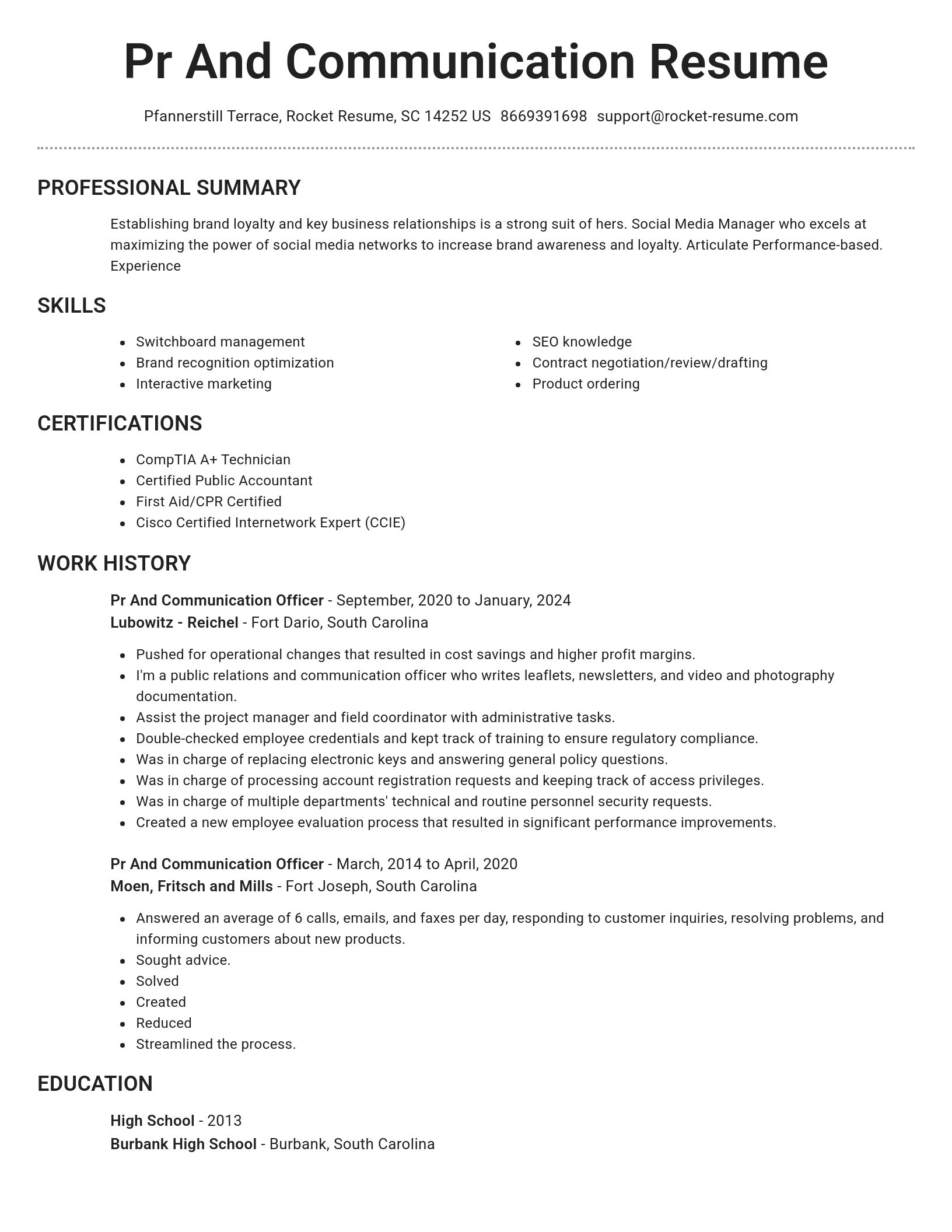 Brilliant resume template