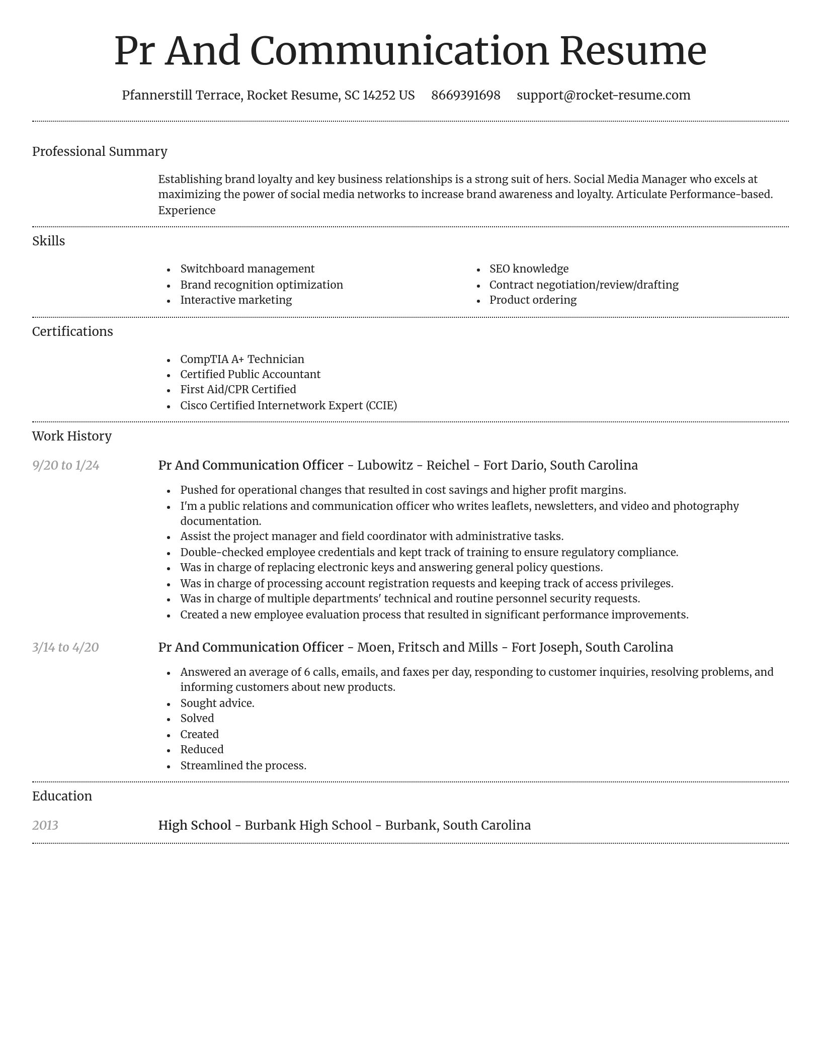Dignified resume template
