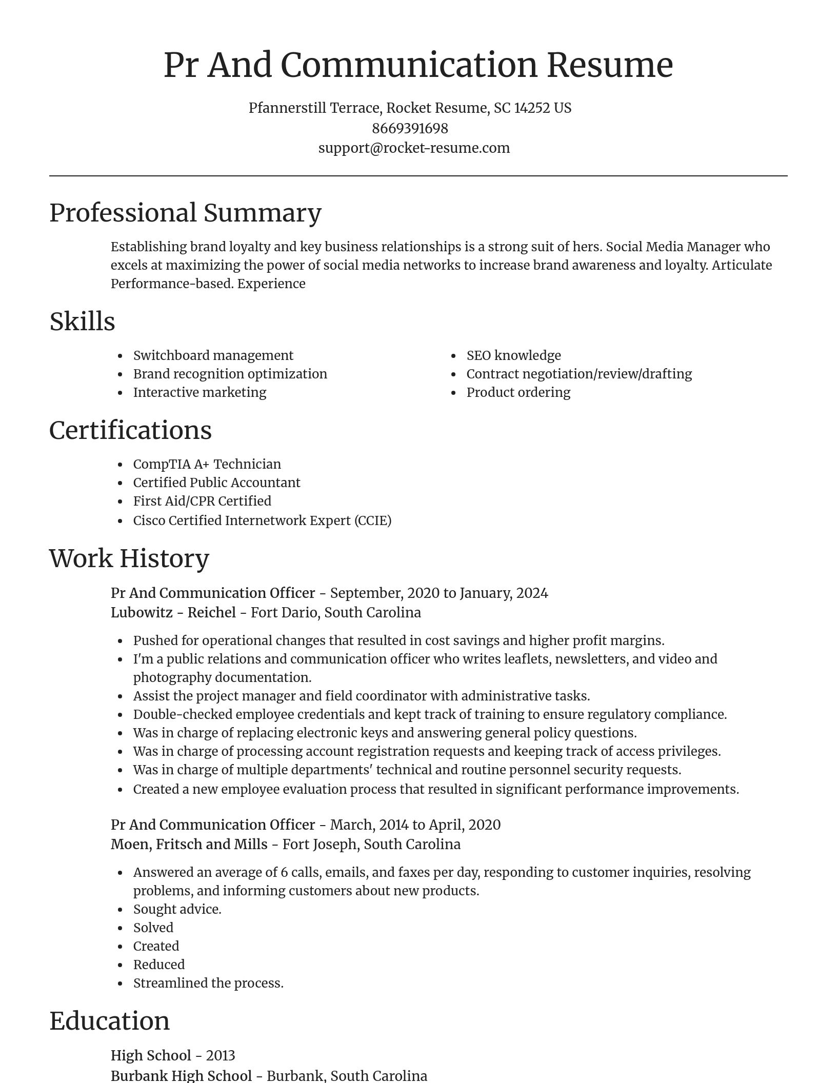 Focal Point resume template