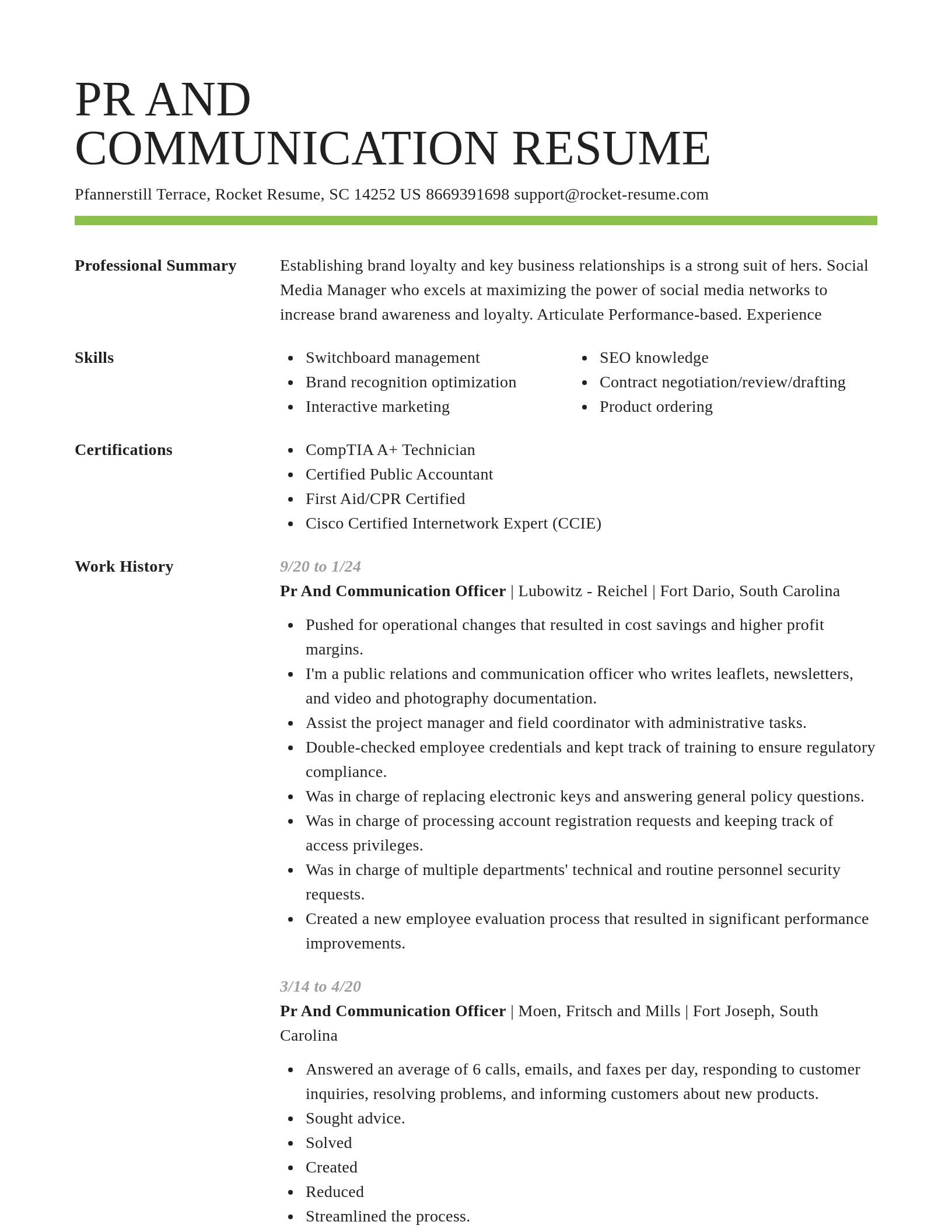 Smart resume template