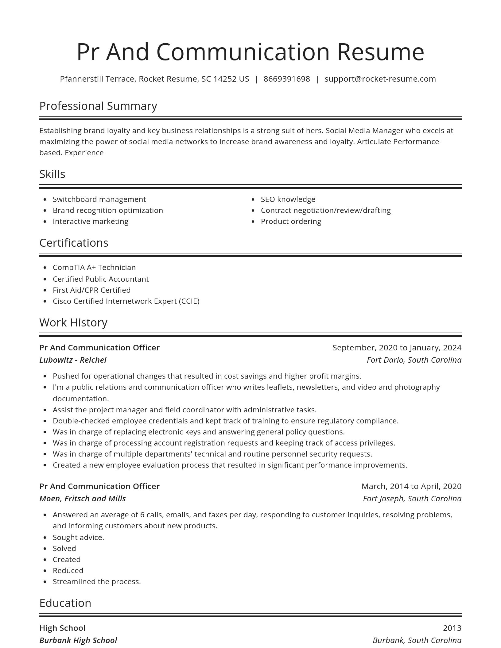 Spotlight resume template