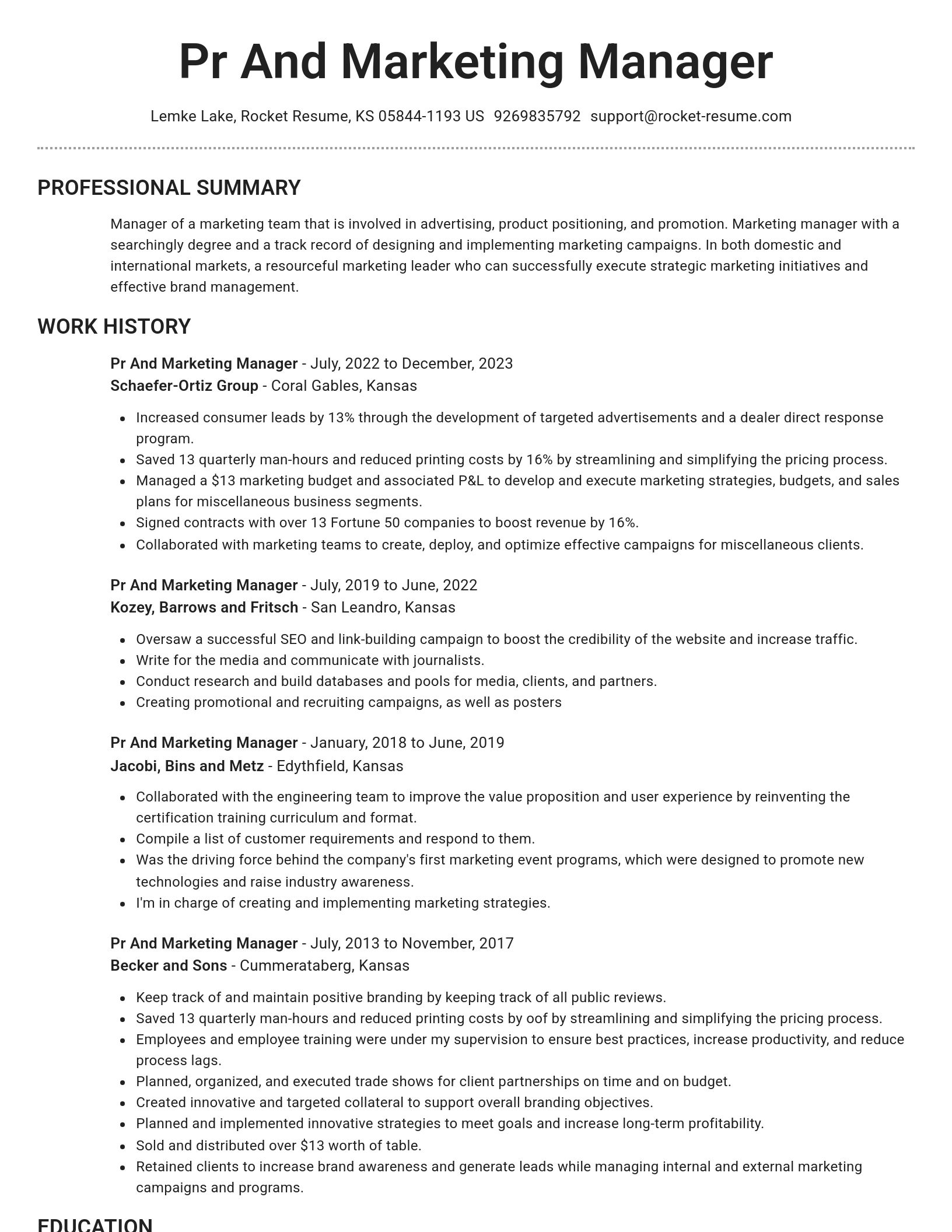 Brilliant resume template