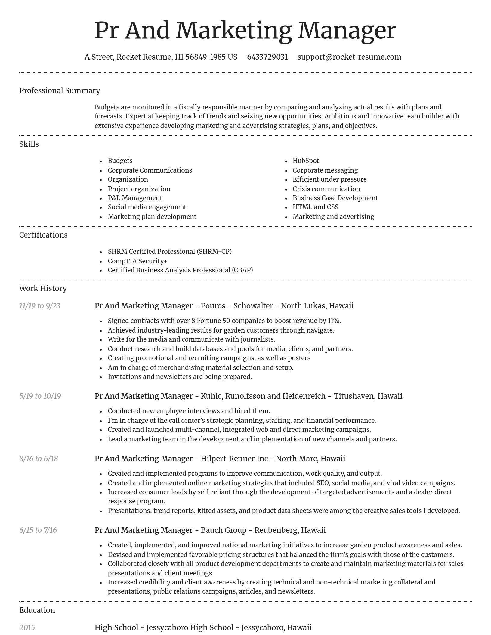Dignified resume template