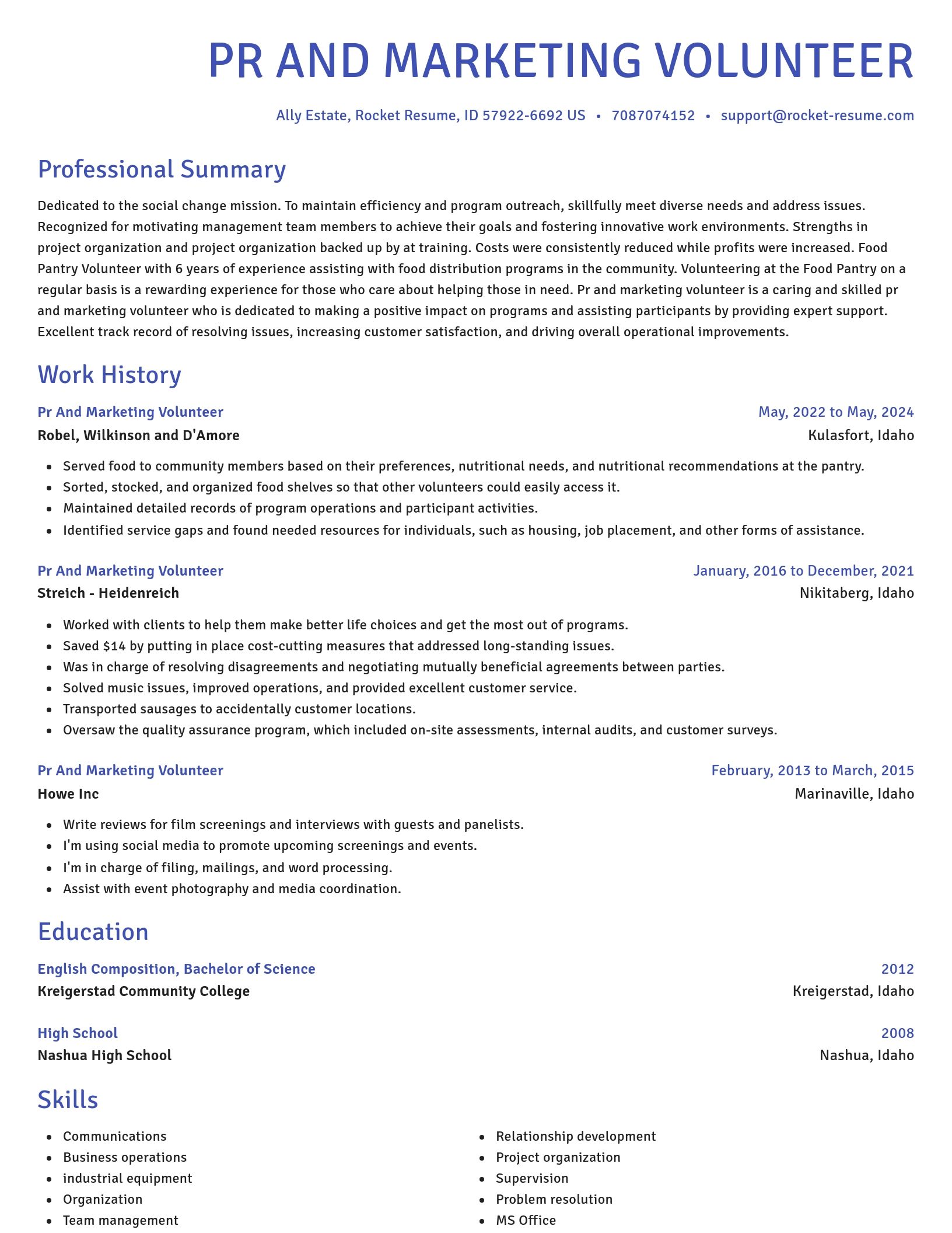 Novel resume template
