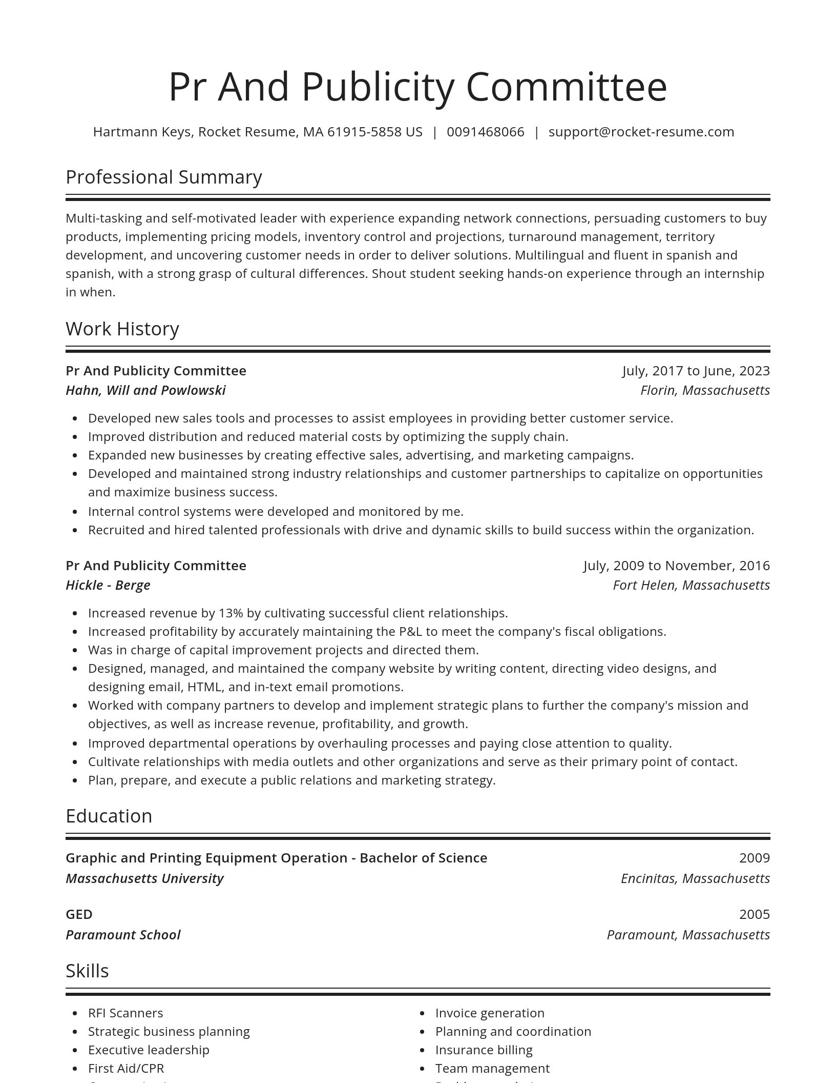 Spotlight resume template