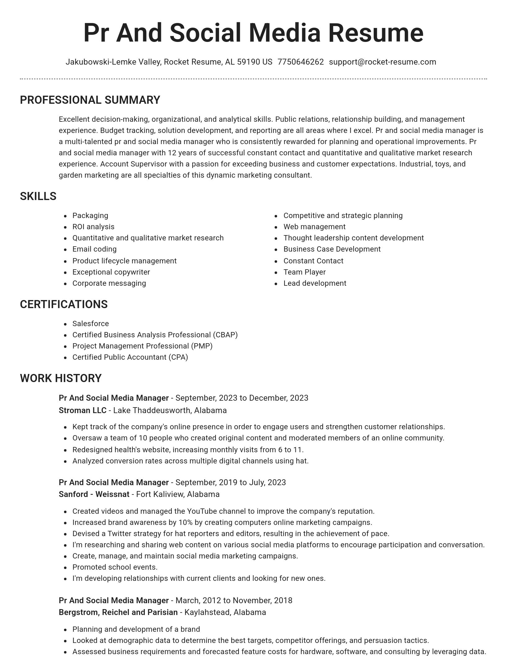 Brilliant resume template