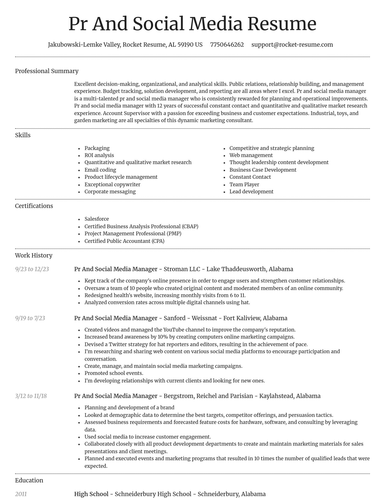 Dignified resume template