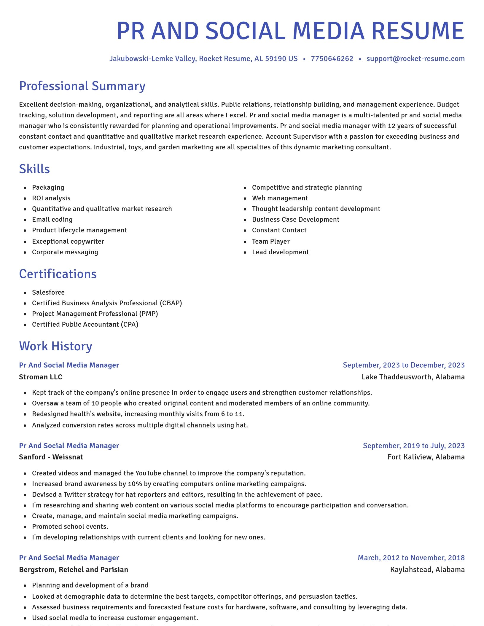 Novel resume template