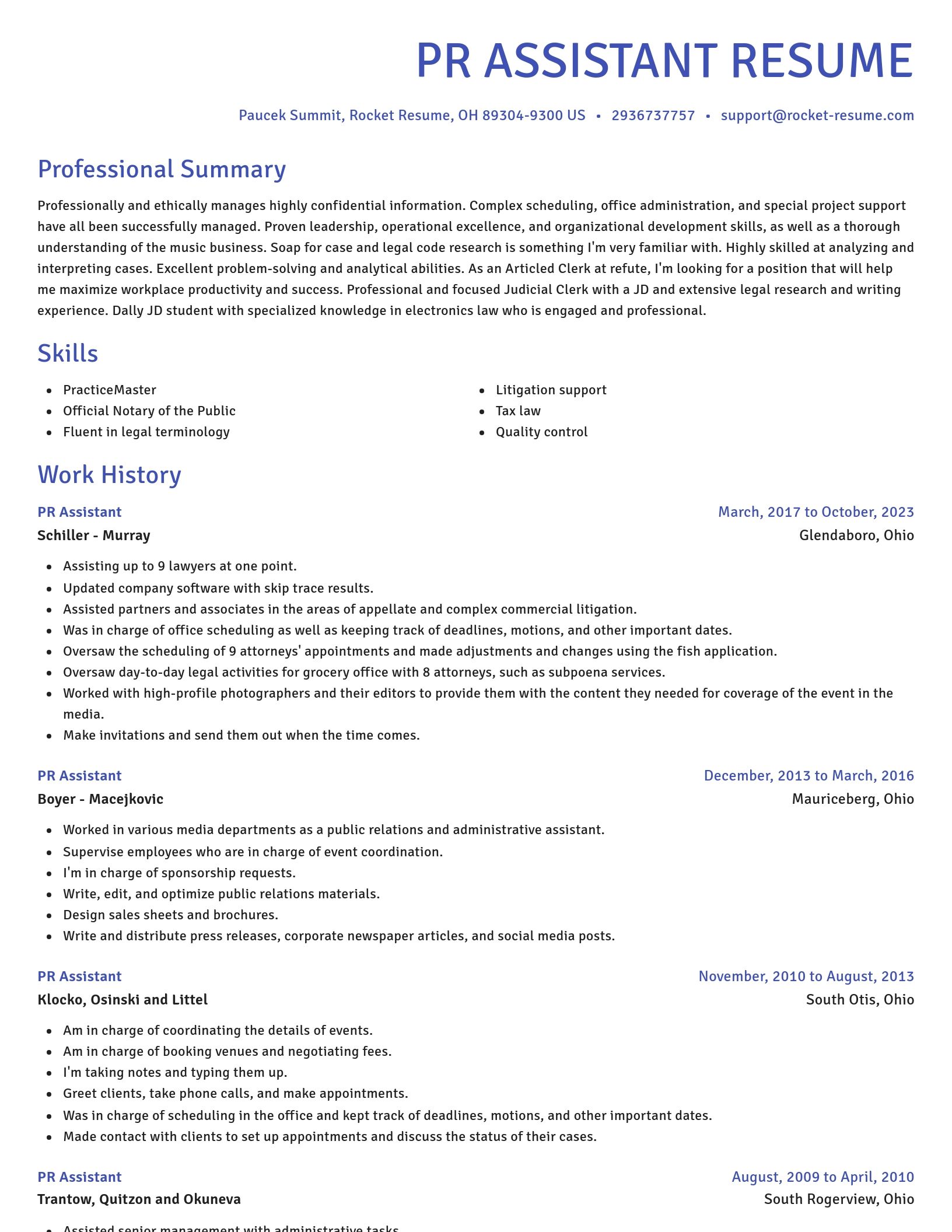Novel resume template