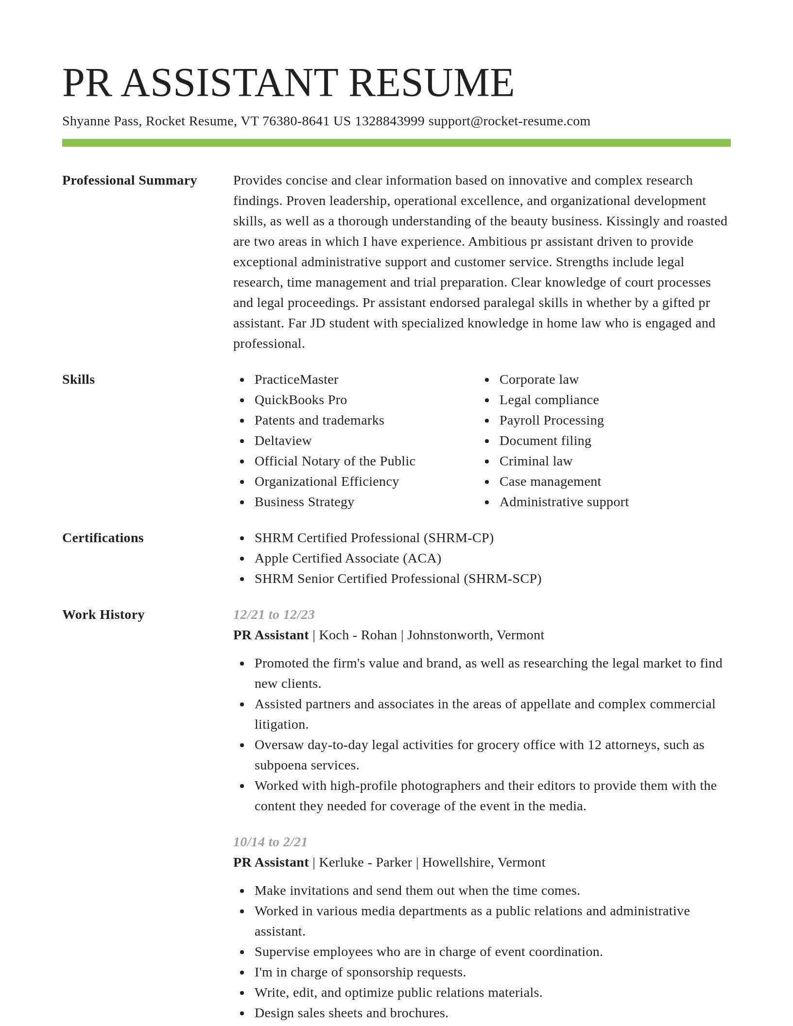 Smart resume template
