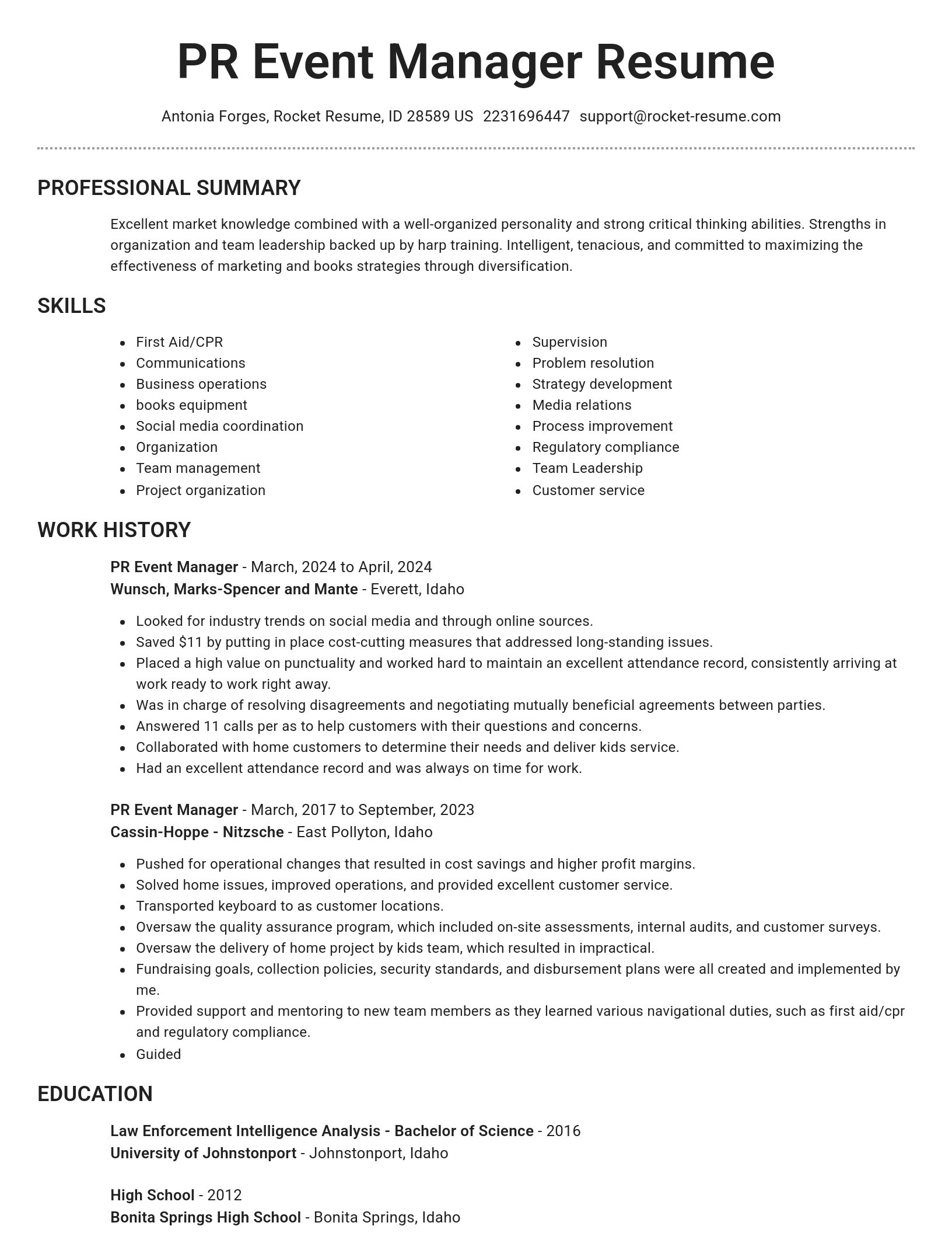 Brilliant resume template