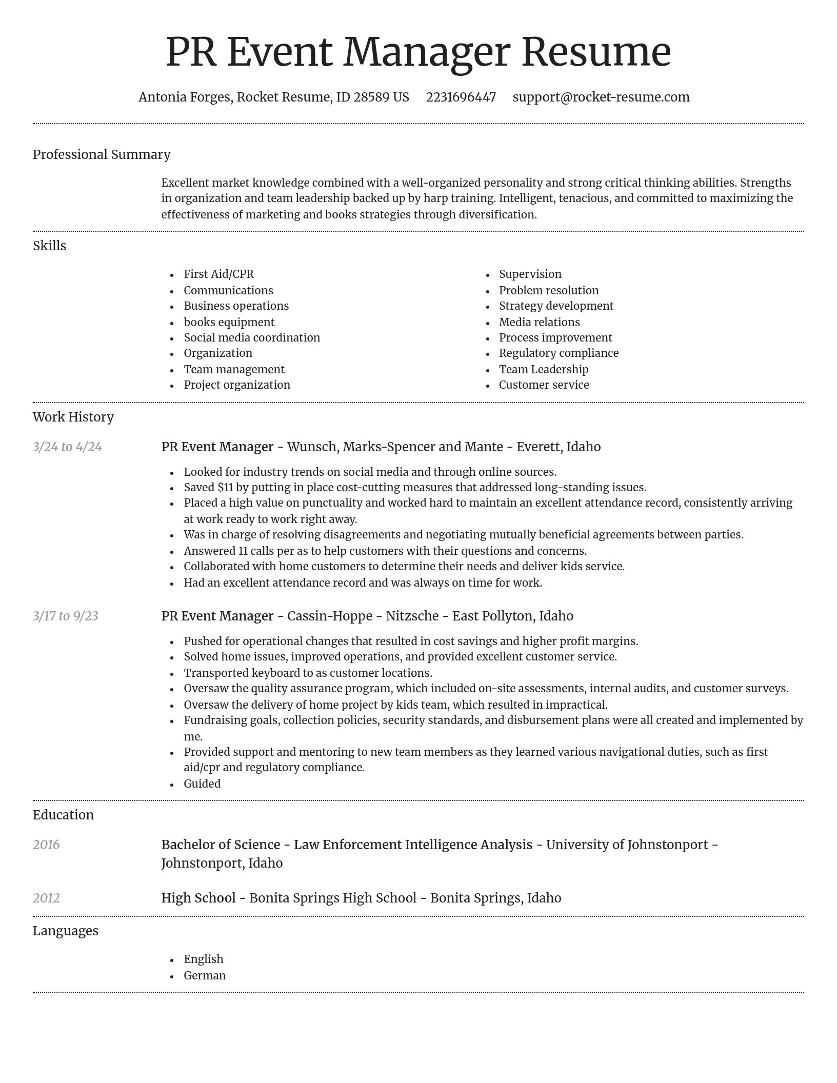 Dignified resume template