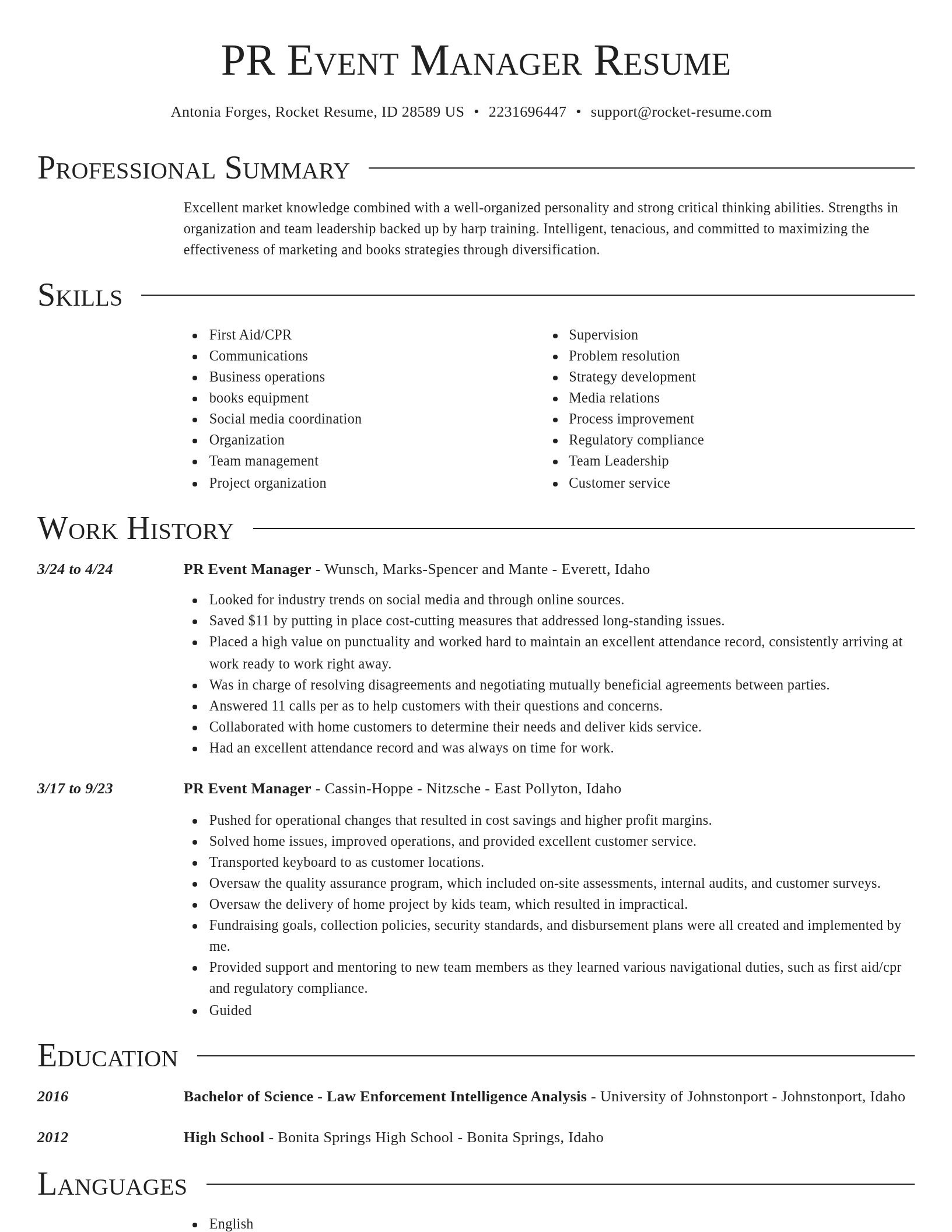 Director resume template